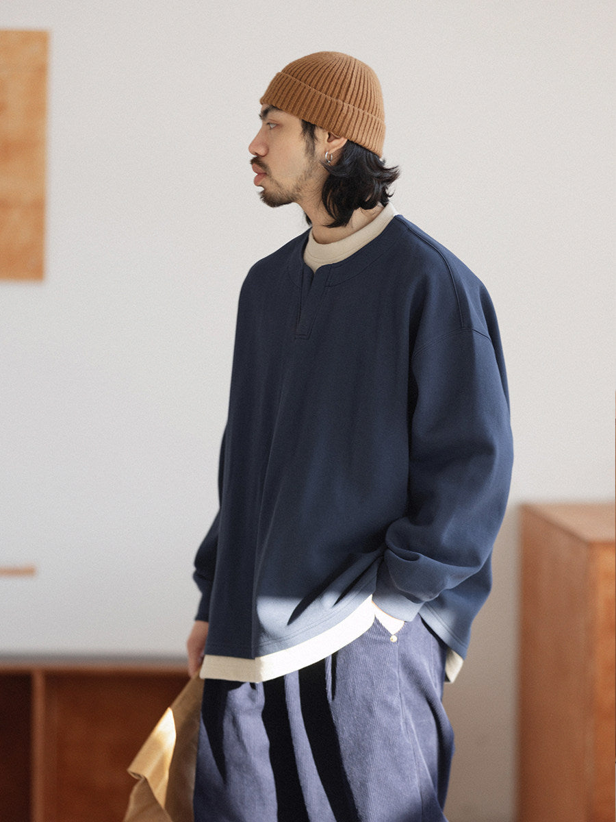 レイヤード風 ネイビースウェット N6727