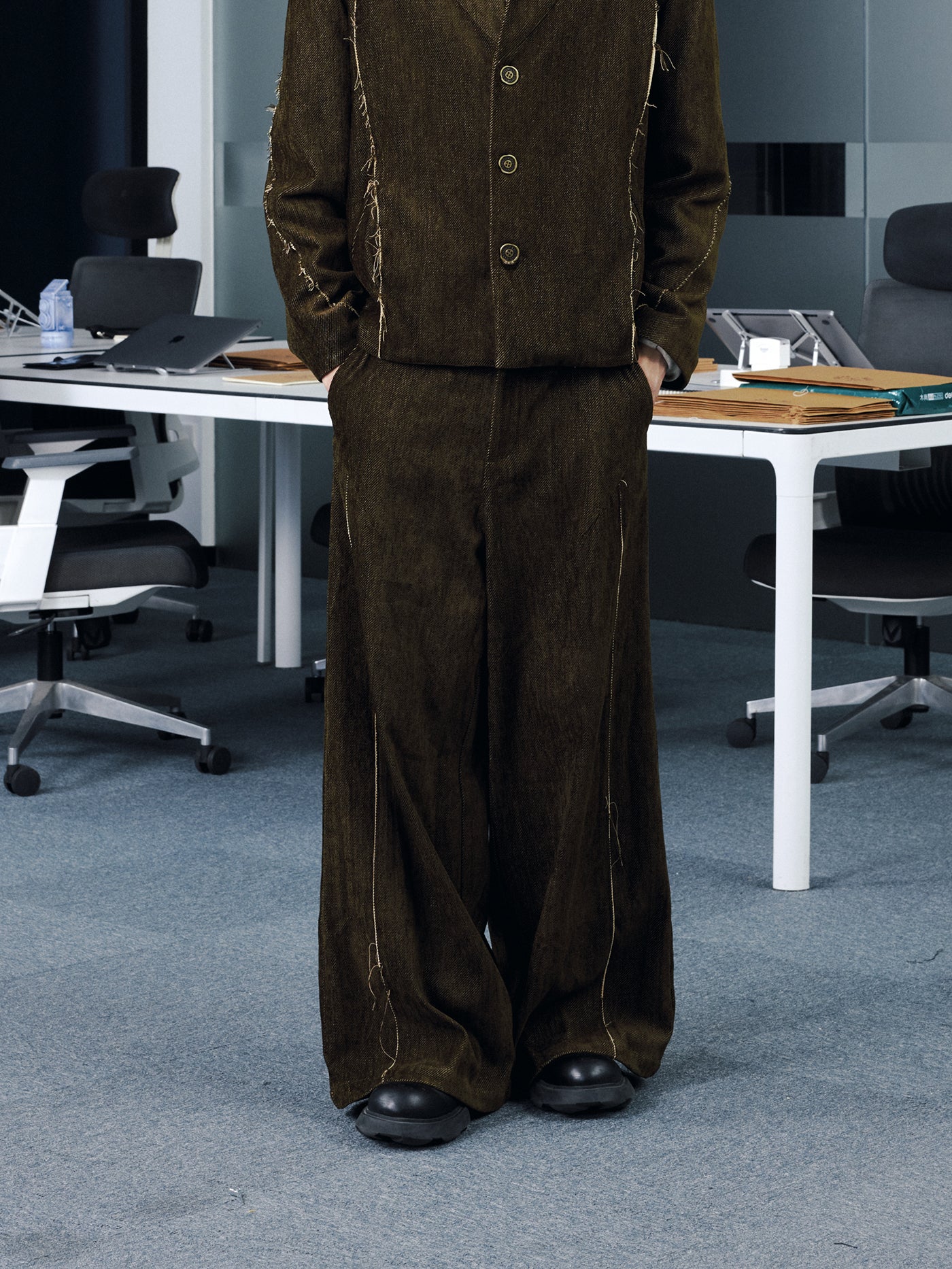 クラックシームワイドトラウザーズ N6193