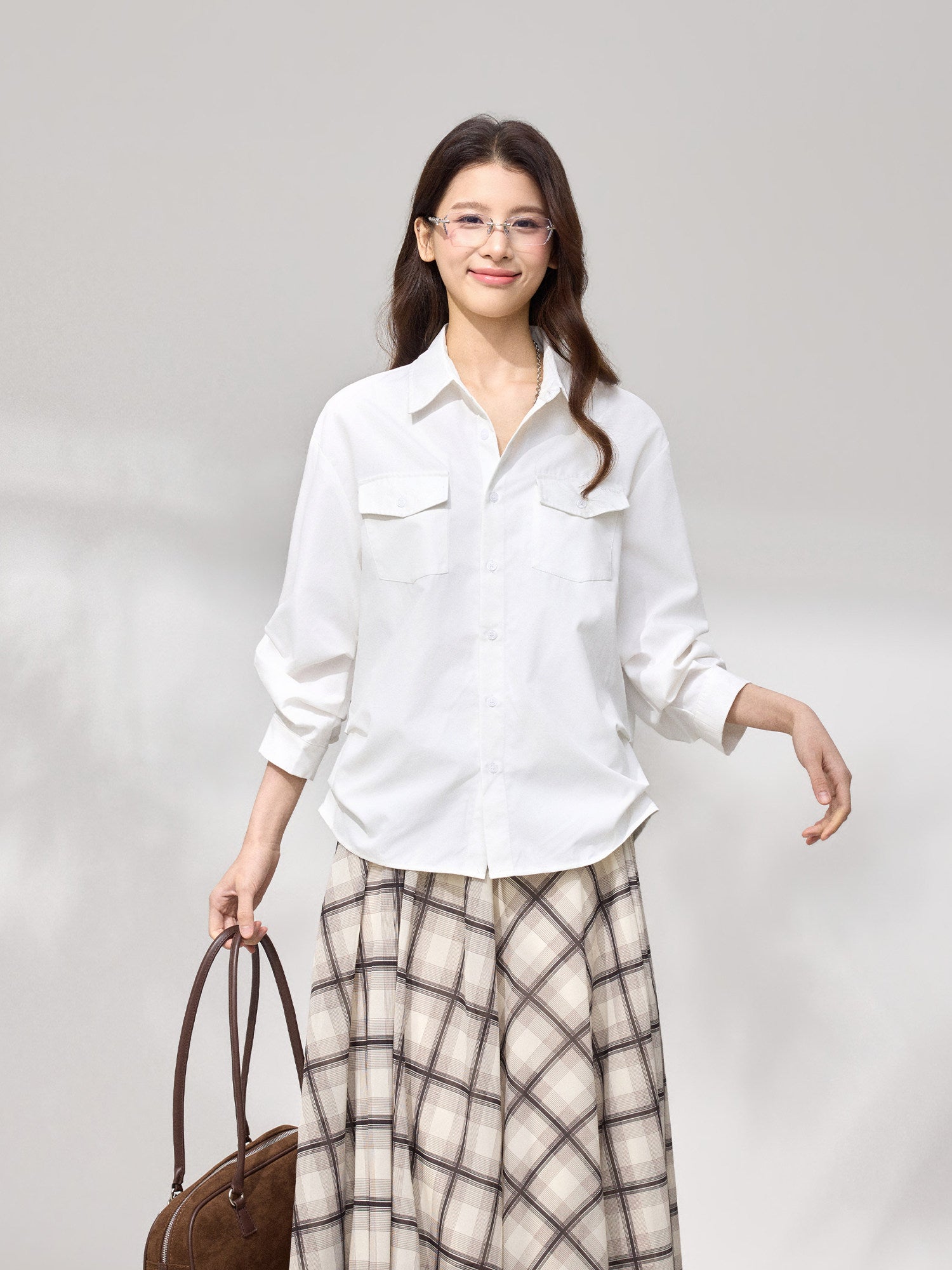 バイカラー オールドマネーシャツ N6715