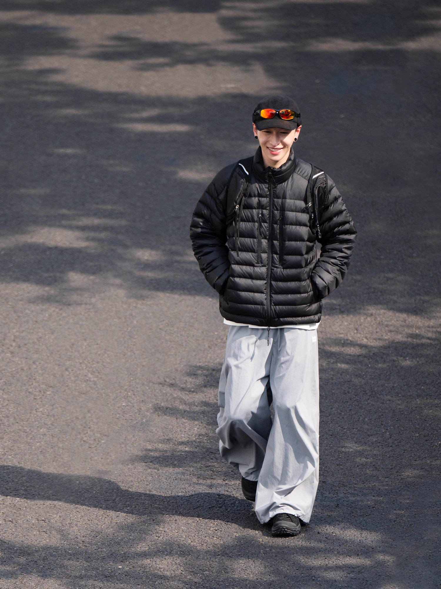 90%ホワイトダックダウン・防風撥水ボーダーキルトジャケット N5950