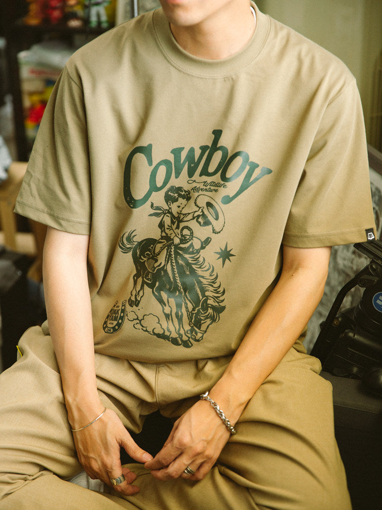 【テック繊維】ヴィンテージカウボーイグラフィックTEEN6741