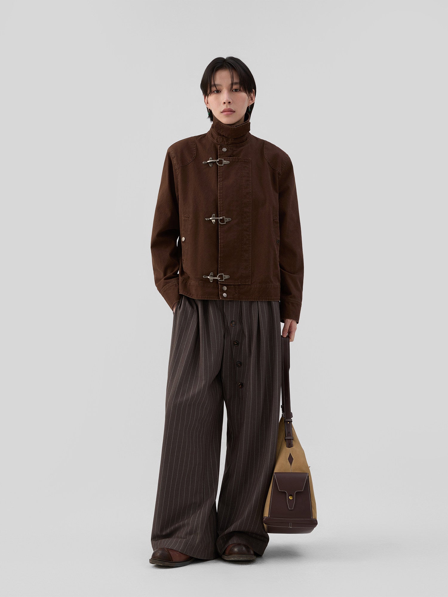 バックルディテール ウォッシュド ショートジャケット N6490