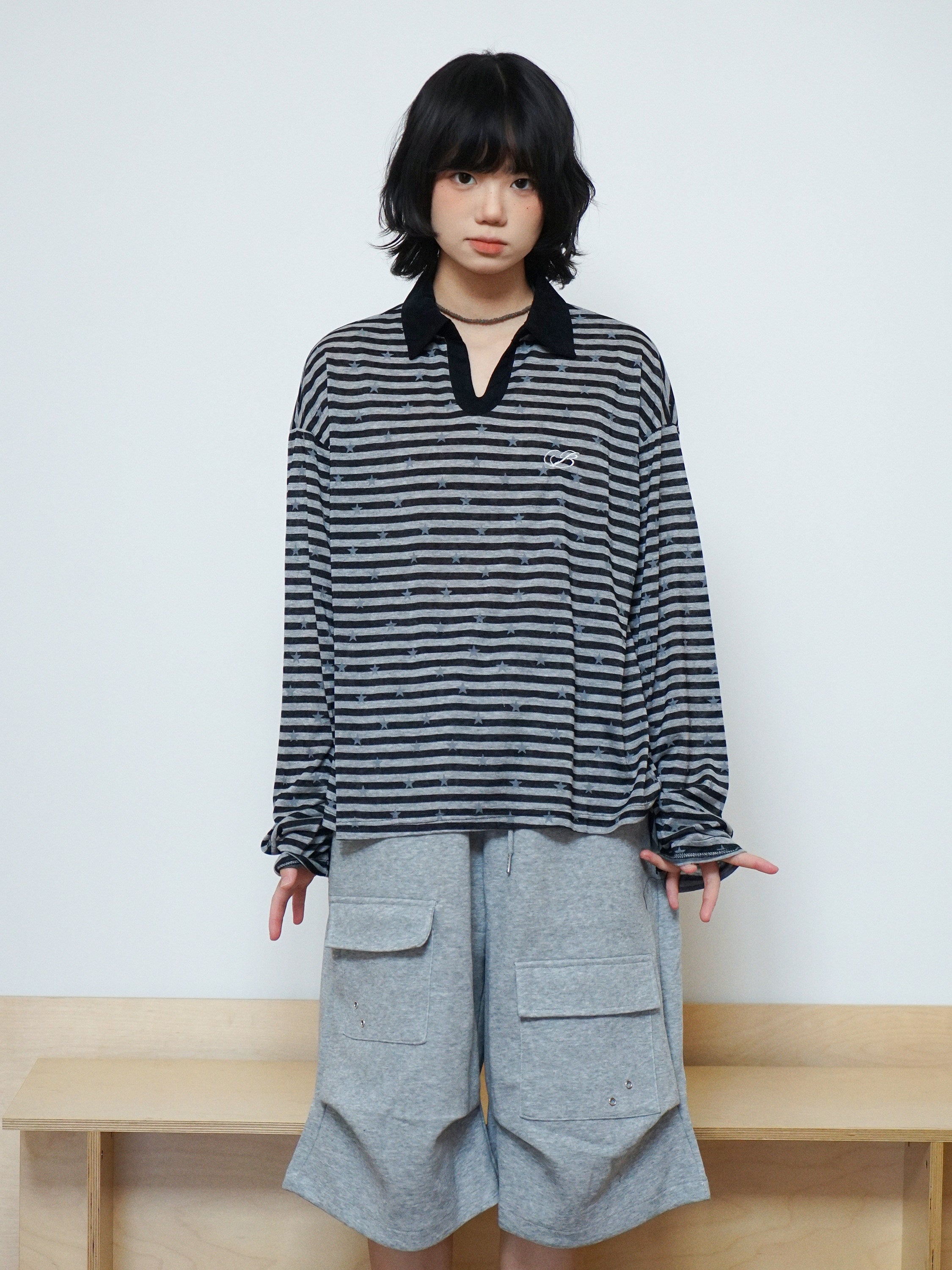 コントラストストライプ POLOロンT N6777