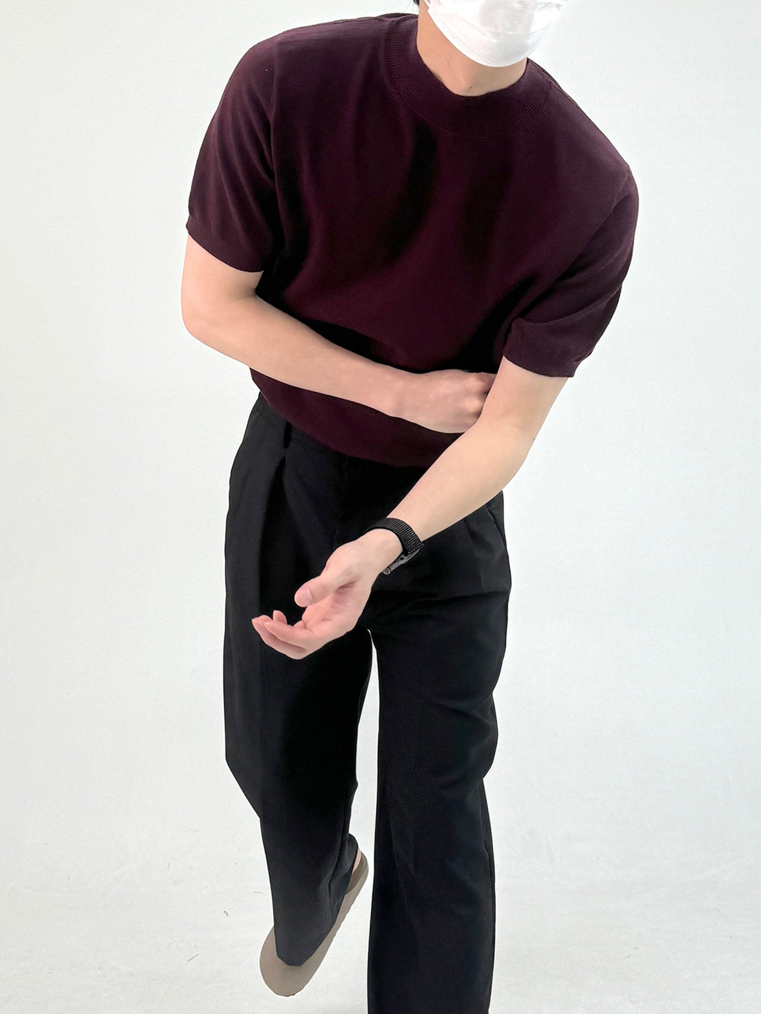 モックネック ショートニットT N6649