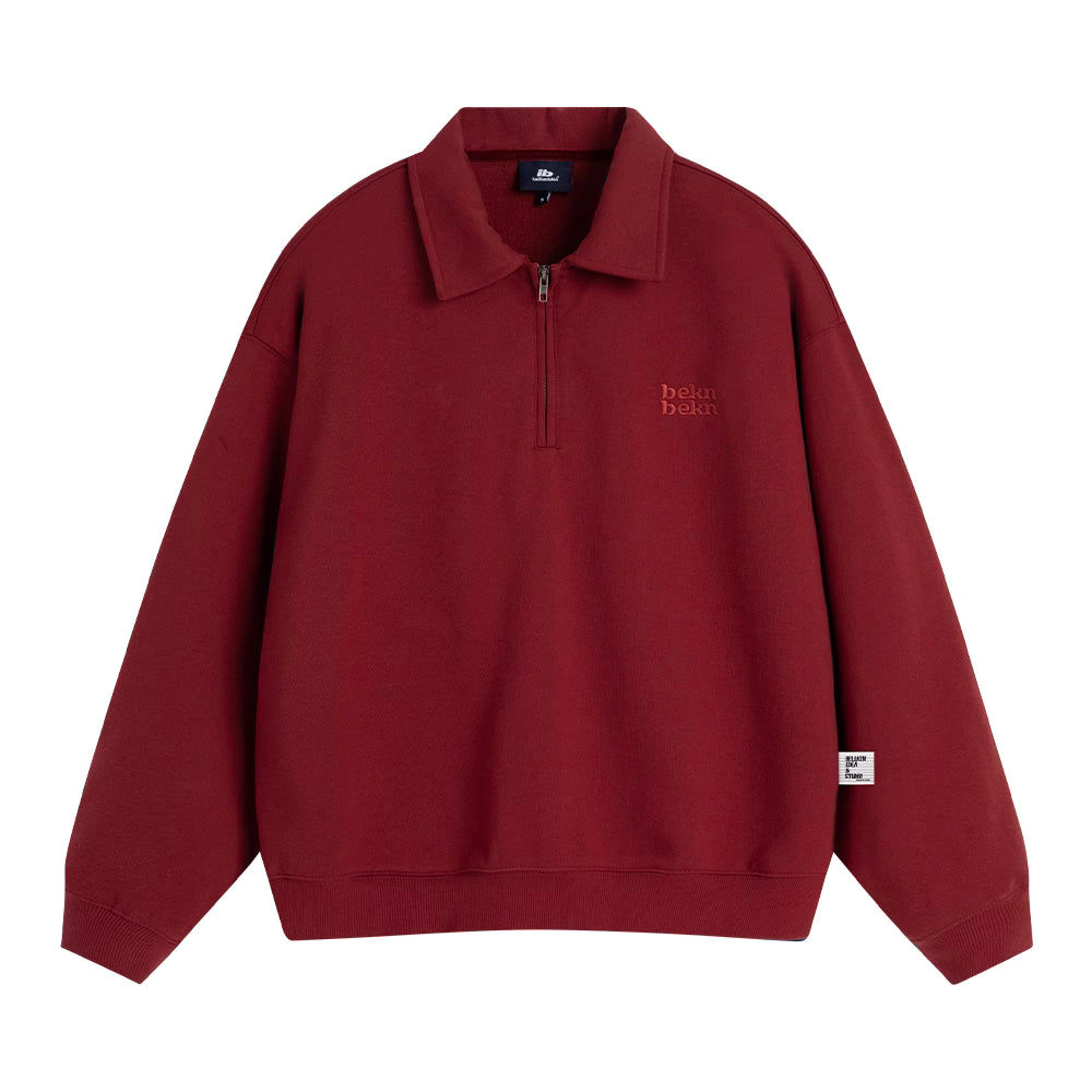 ルーズフィッドハーフジップ襟付きスウェット N6034