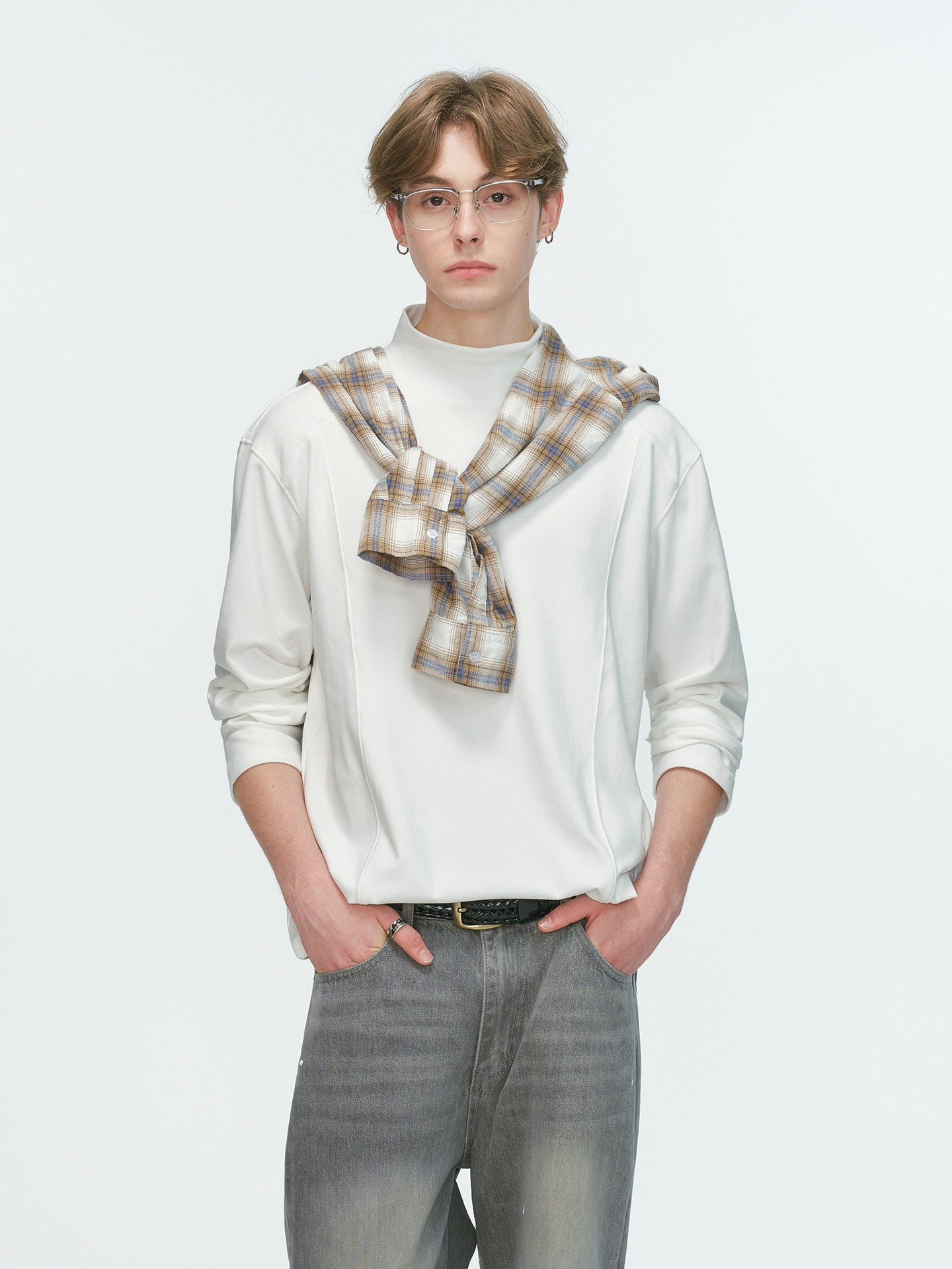 ミニマル モックネック ベーシックニット N6340