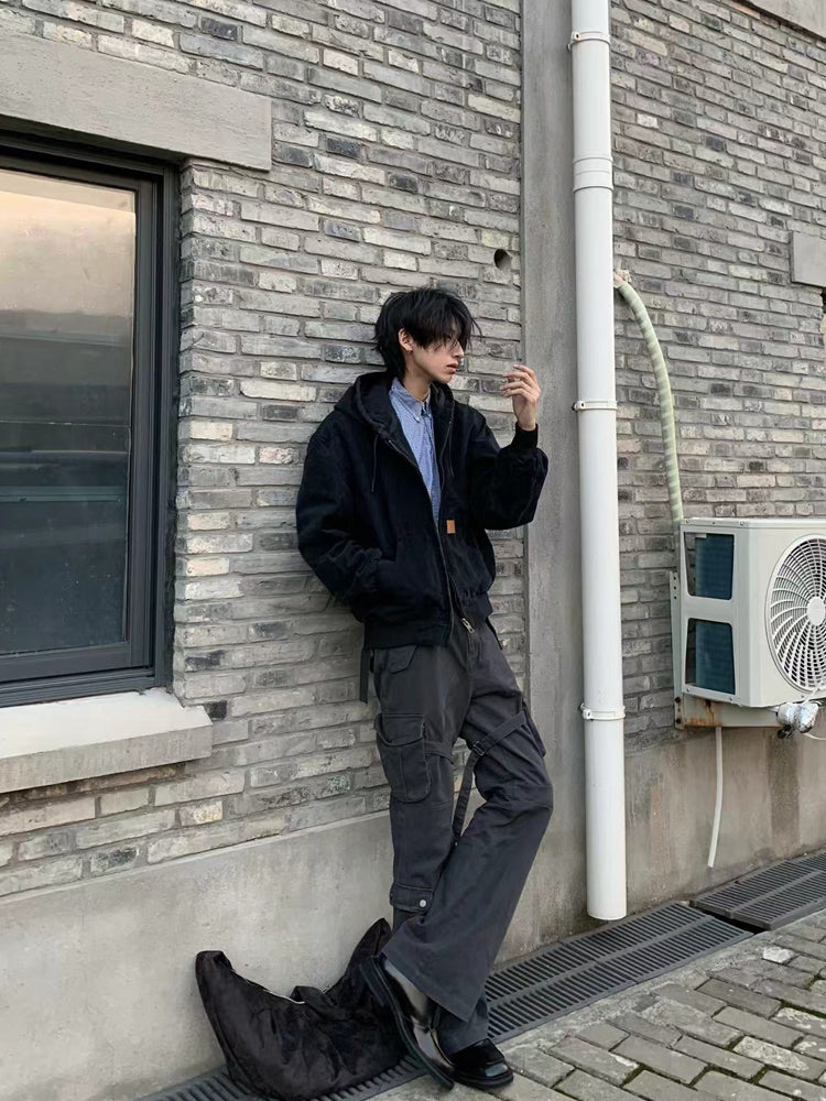 12oz帆布・ヴィンテージ加工・フーデッドデトロイトJK N6163