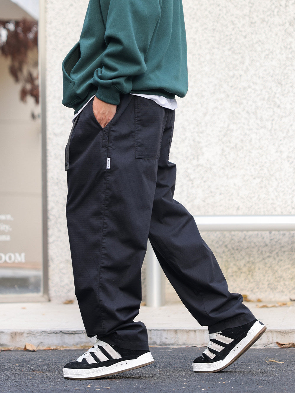 Military-Style Wide Tapered Work Pants N7132