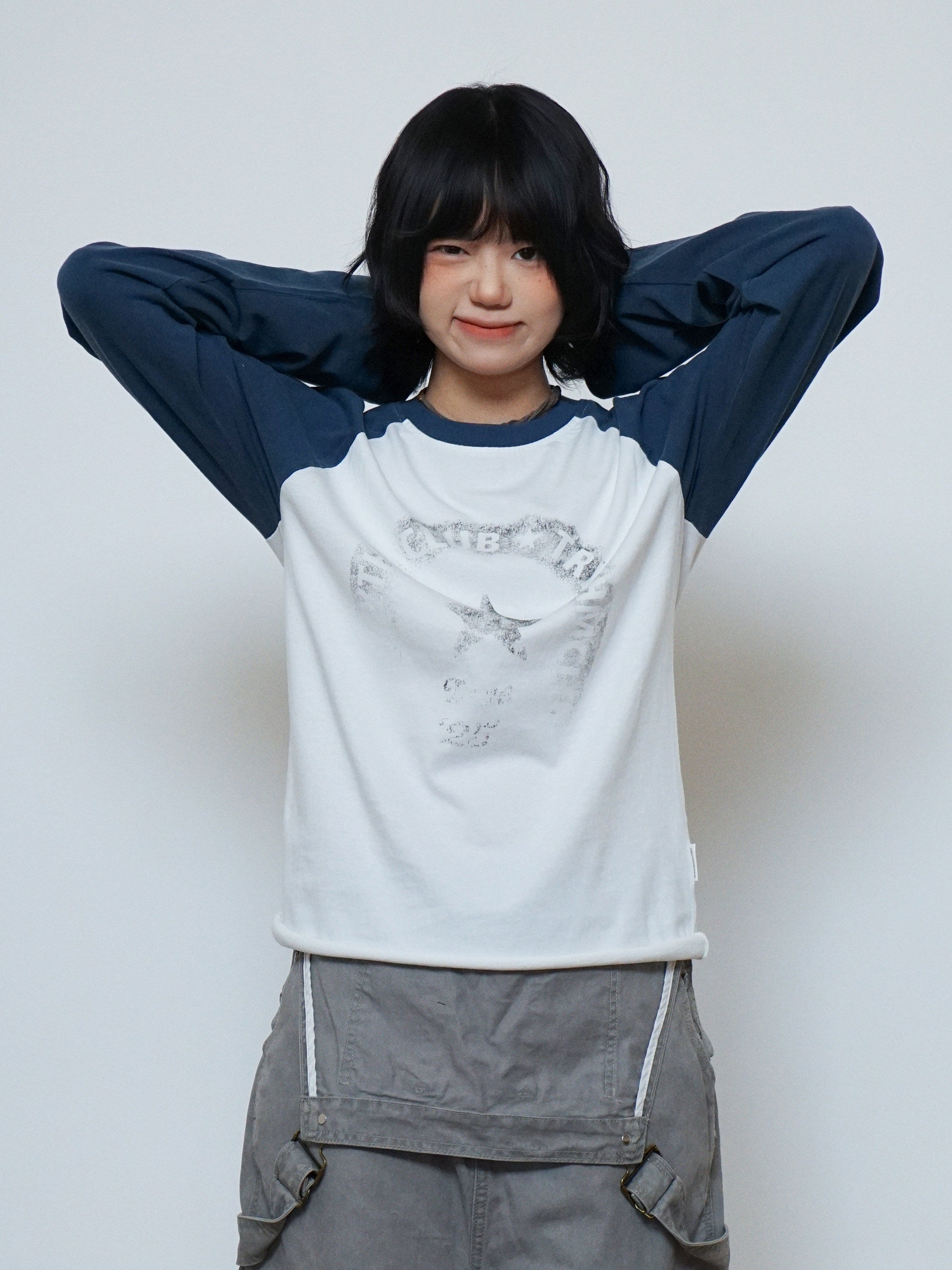 レタープリントラグランロングT N6784