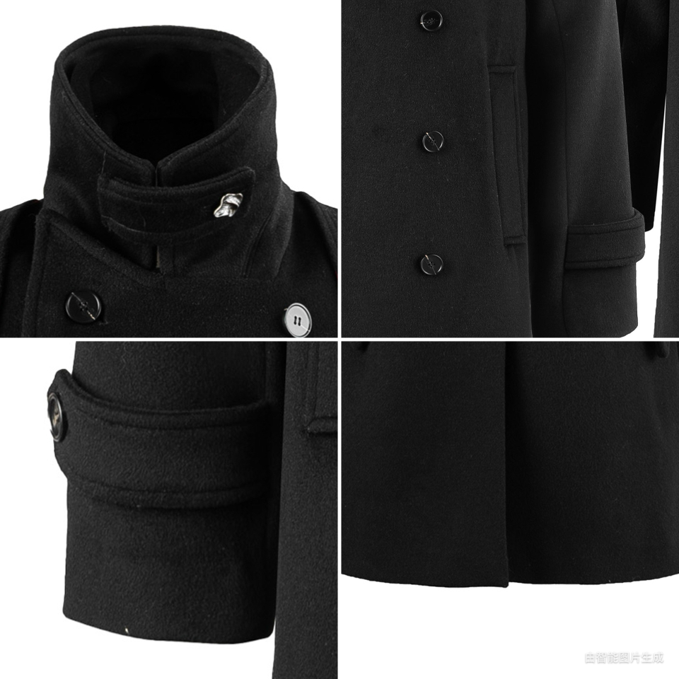 ウールブレンド・レイヤードヨーク・マキシ丈コート N6231