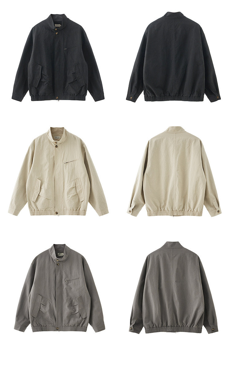 ウォッシュド 立ち襟ショート ライダースジャケット N6528