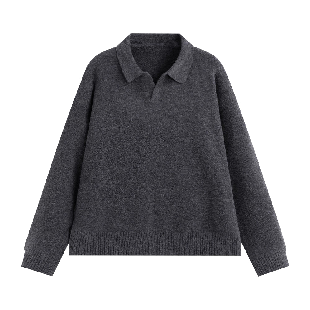 Soft Wool Long-Sleeve Skipper Polo Shirt N5726