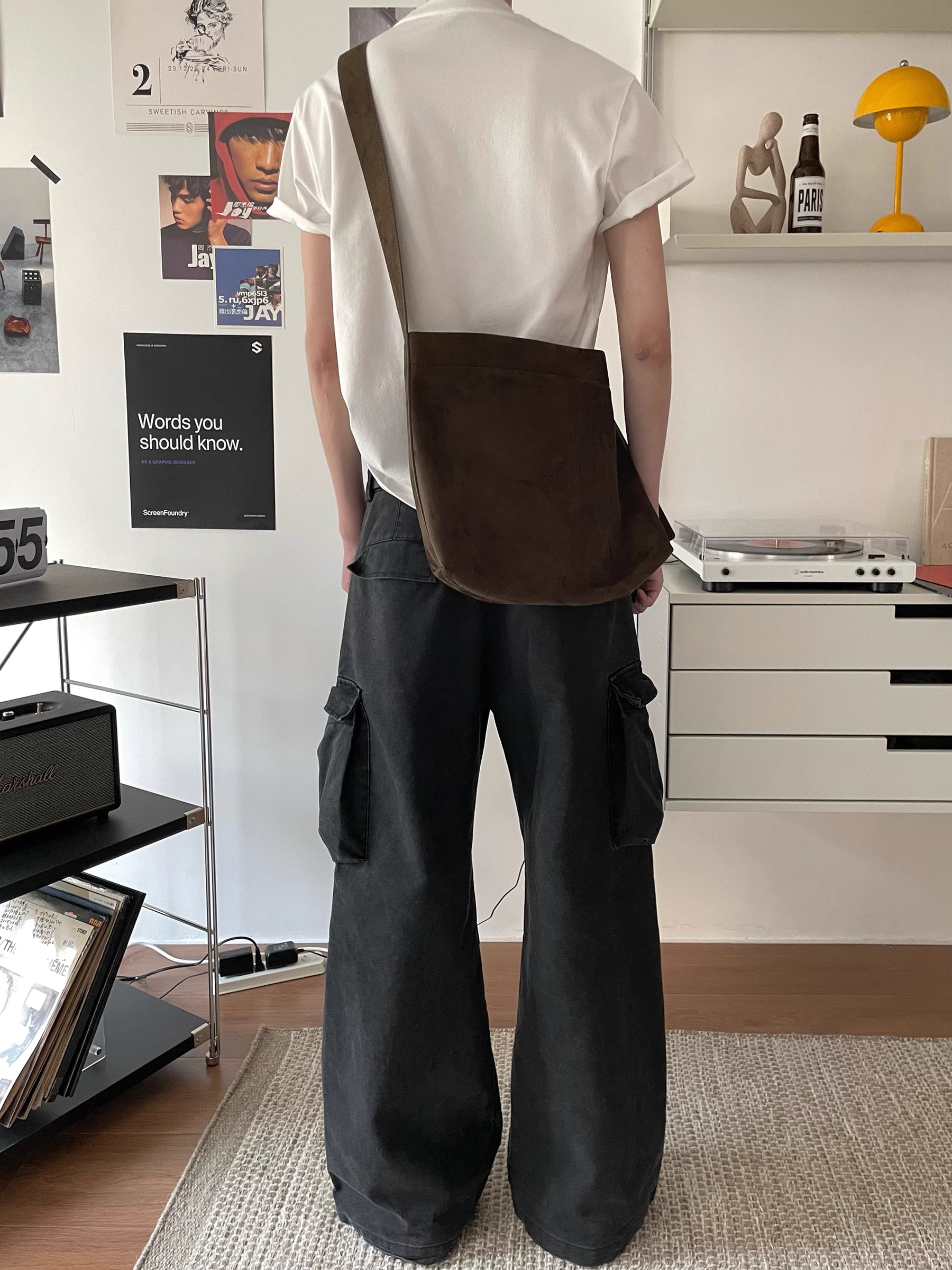 スエードメッセンジャーバッグ レザー / Suede Messenger Bag N5567