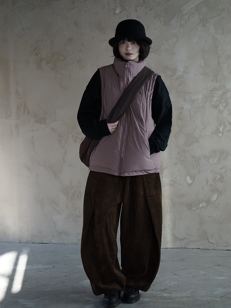 マットシェル・スタンドカラー・ボリュームパデッドベスト N6185