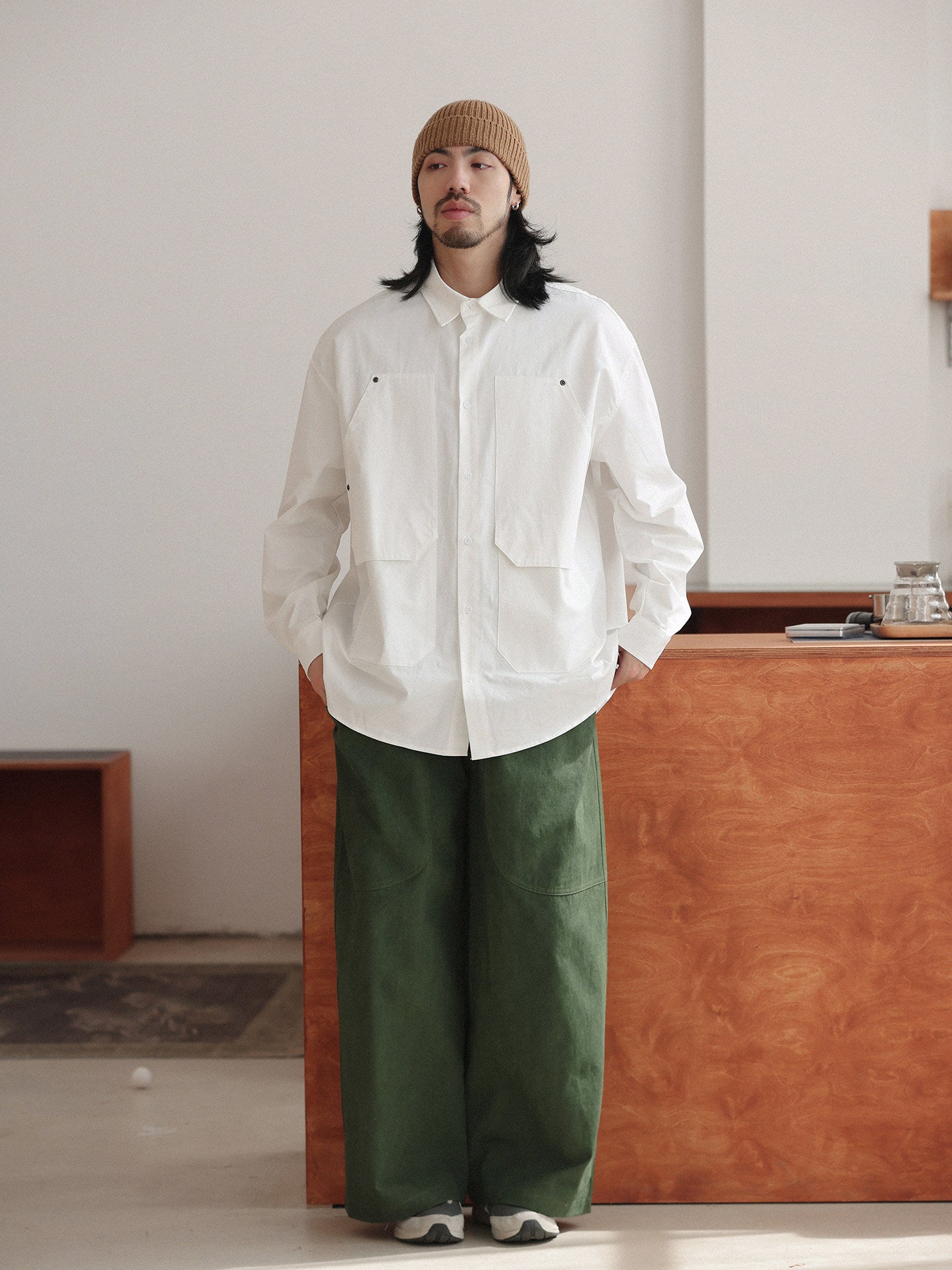 スタッズアクセント ワークシャツジャケット N6724