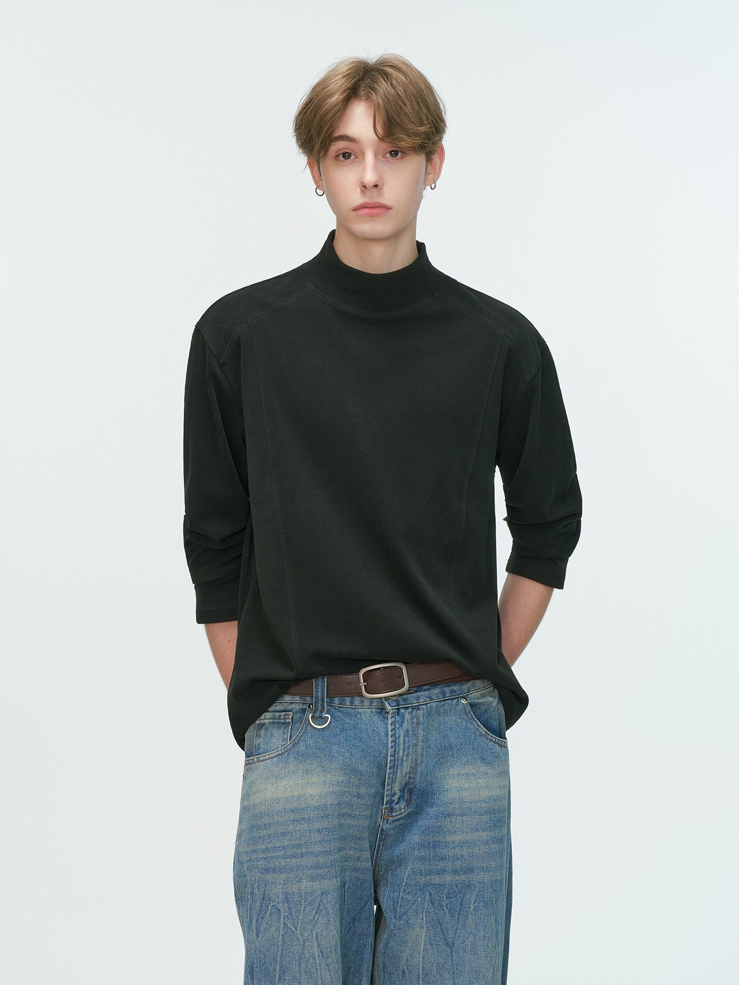 ミニマル モックネック ベーシックニット N6340