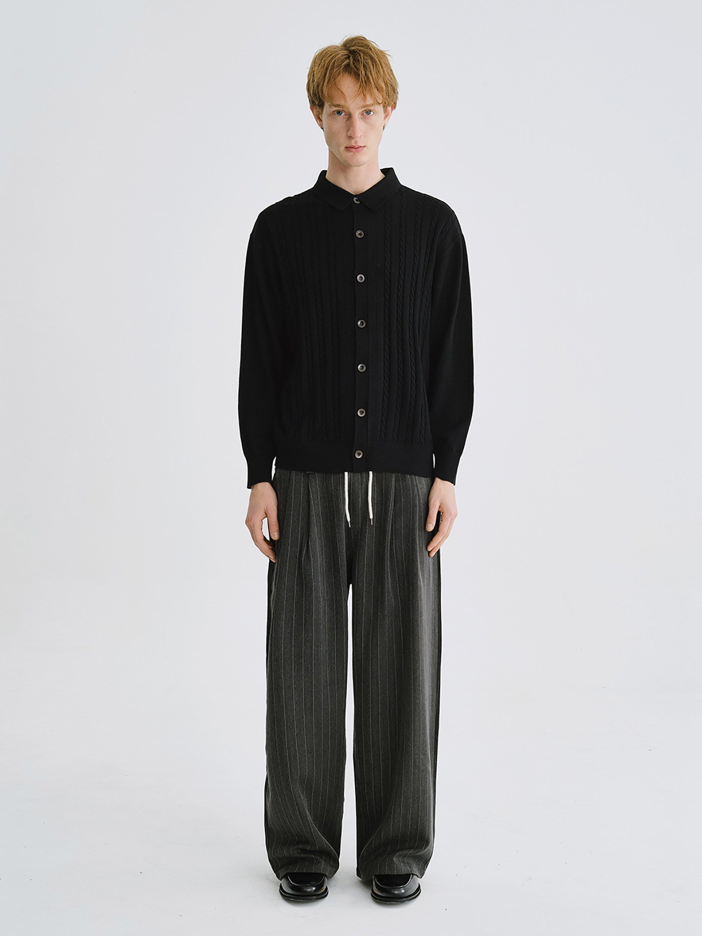 ダブルウエストストライプワイドスラックス N6747