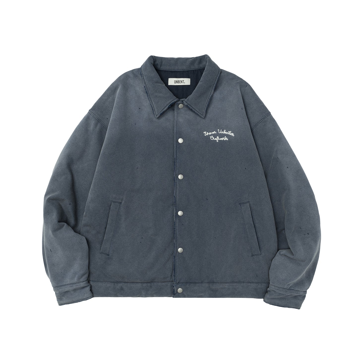 ヴィンテージ加工 刺繍入り 中綿スウェットジャケット N6258