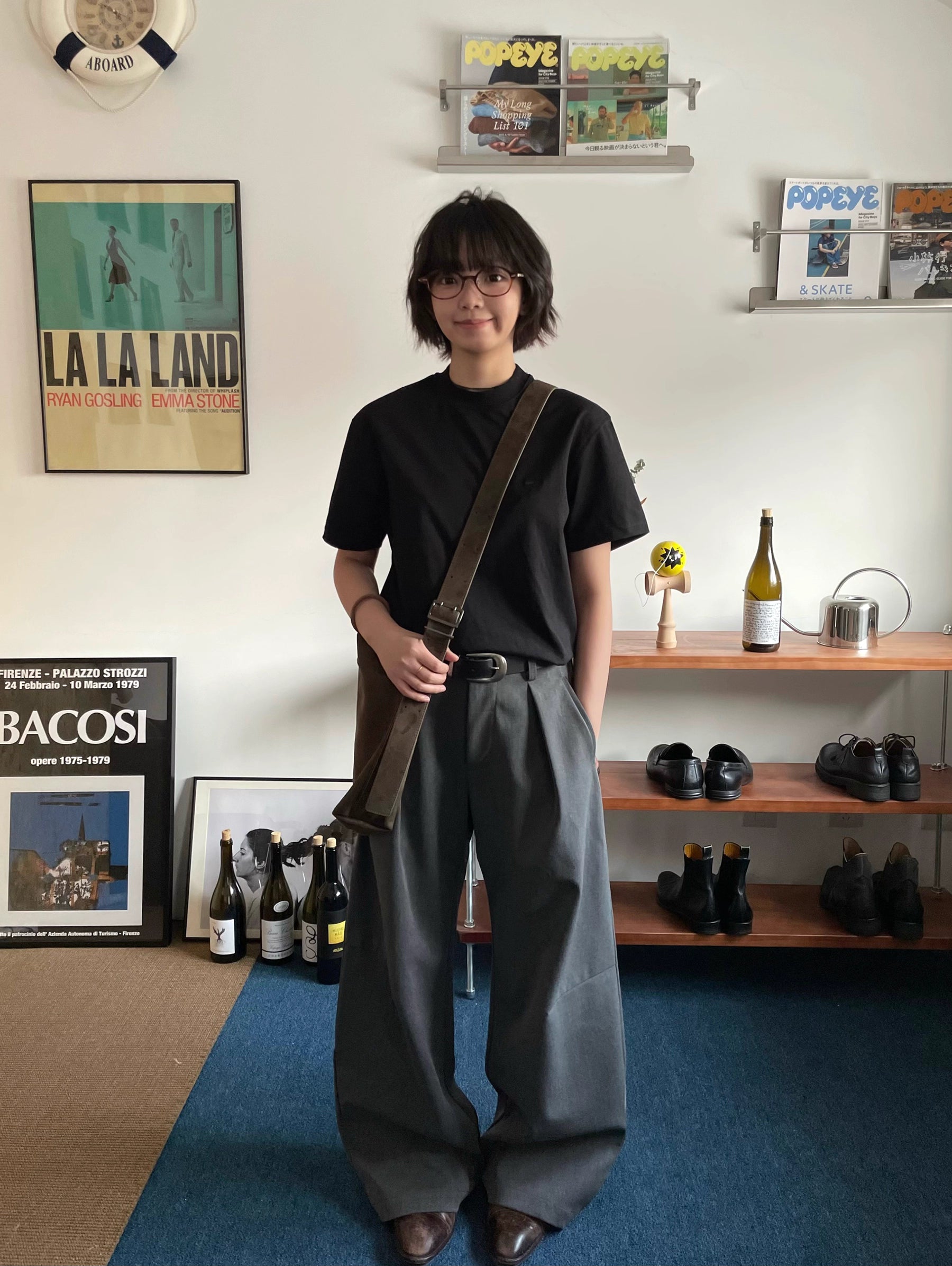 スエードメッセンジャーバッグ レザー / Suede Messenger Bag N5567