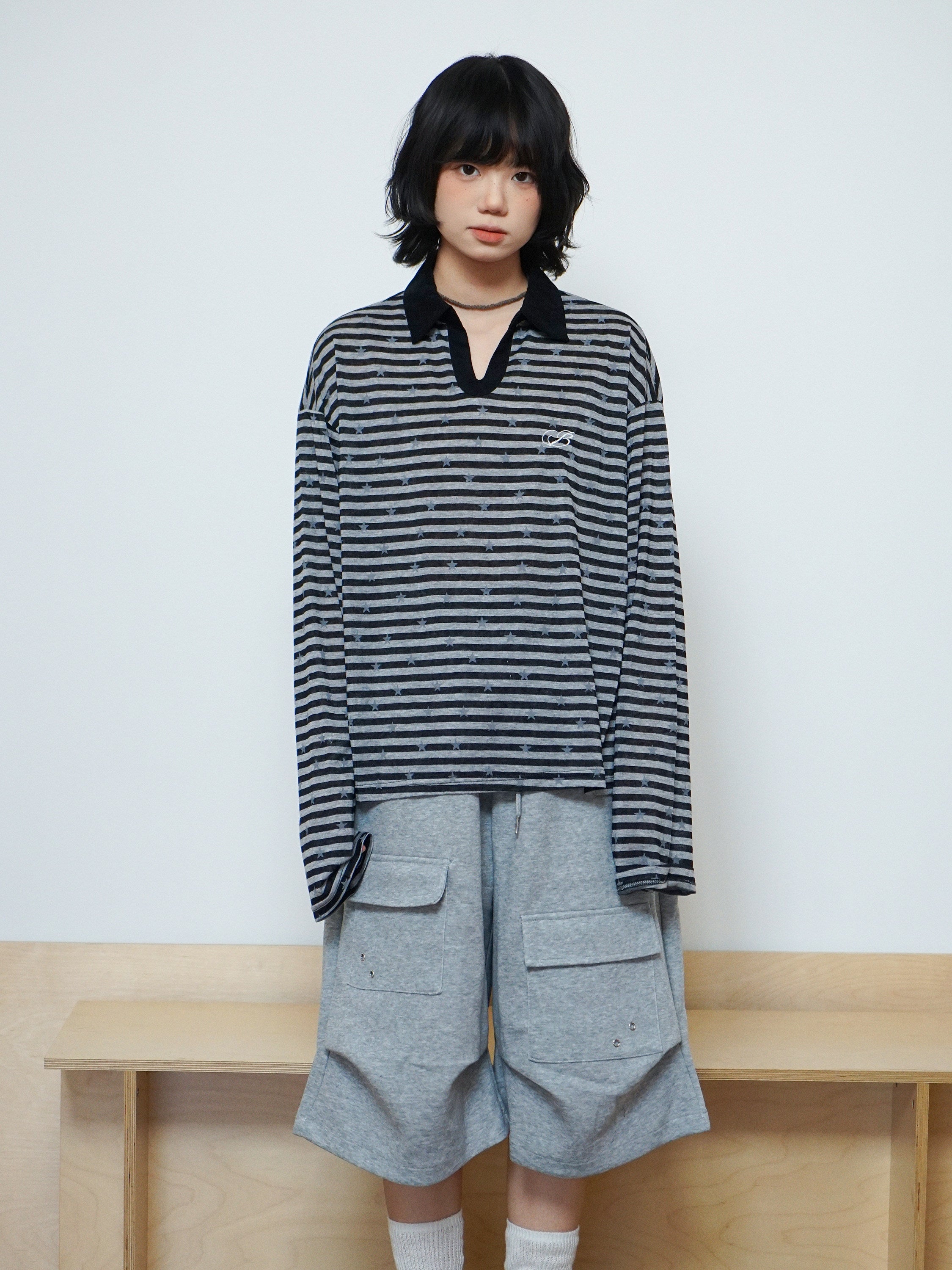 裾タックワイドカーゴクロップドパンツ N6780