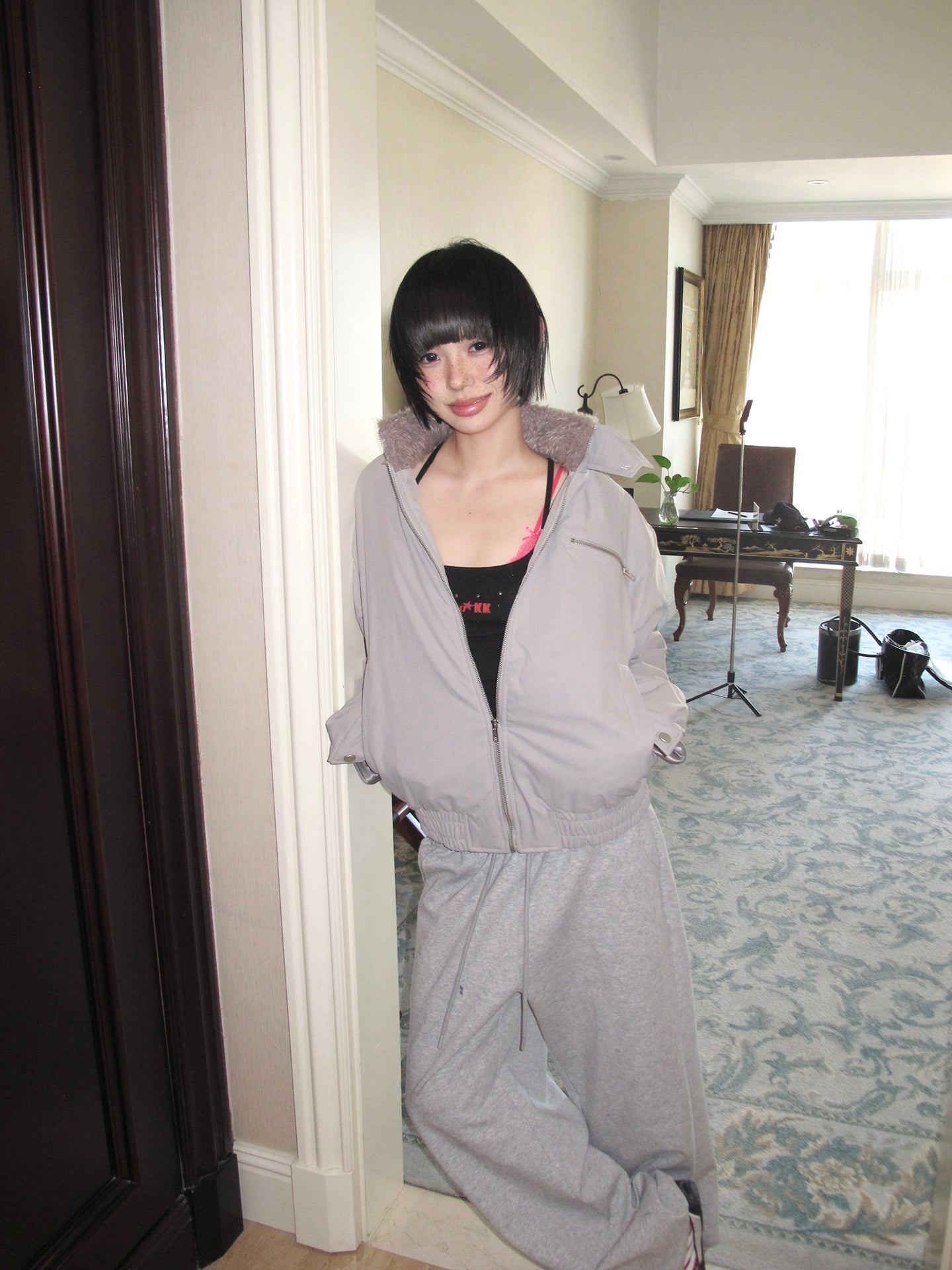 【3Mテック系中綿】ボアカラー・パデッドハリントンジャケット N6235