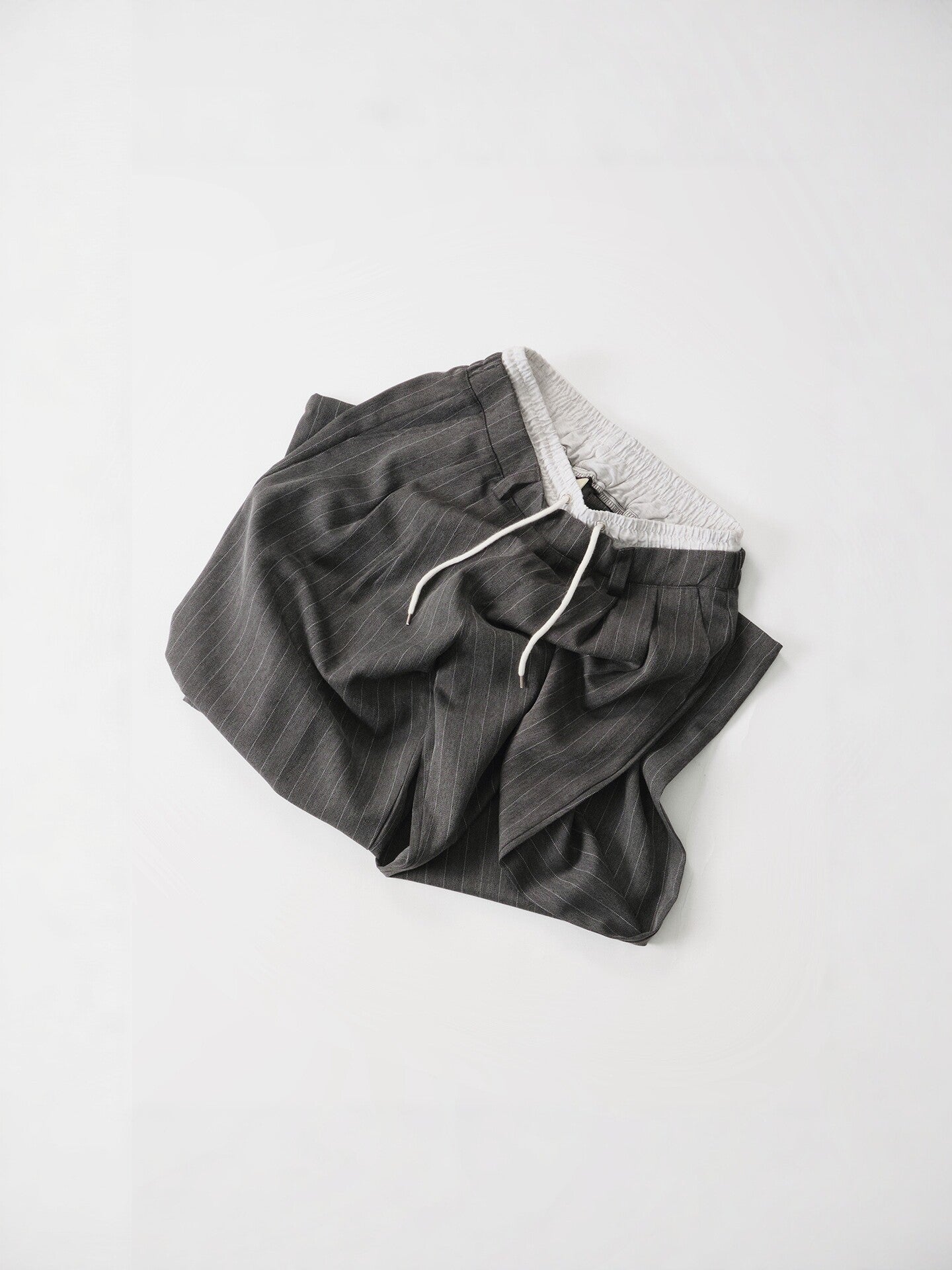 ダブルウエストストライプワイドスラックス N6747