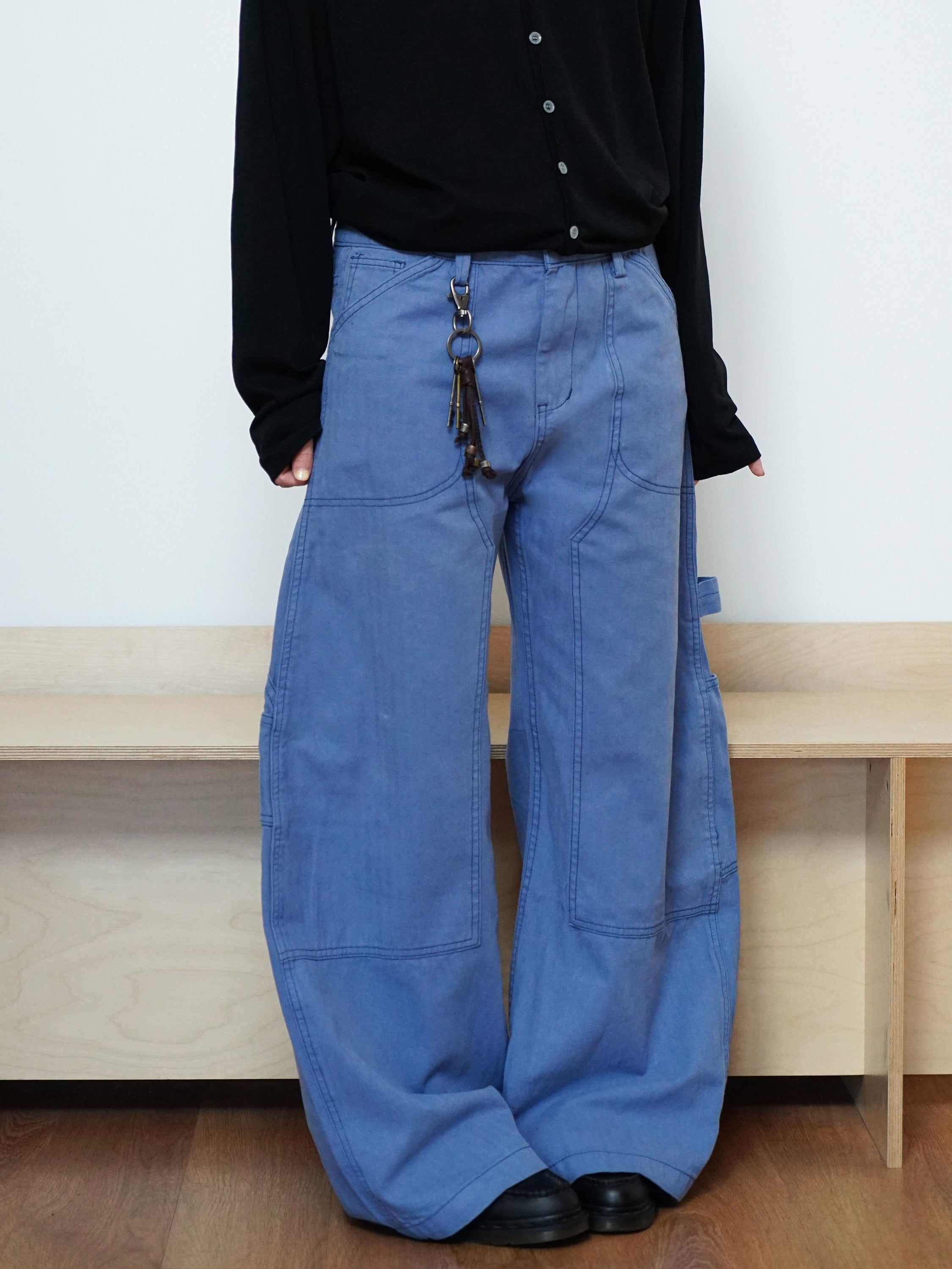 ワイドレッグデニム クロスボタン ダークブルー ワイドレッグジーンズ Champion ® x Zara - ブルー | ZARA Japan / 日本