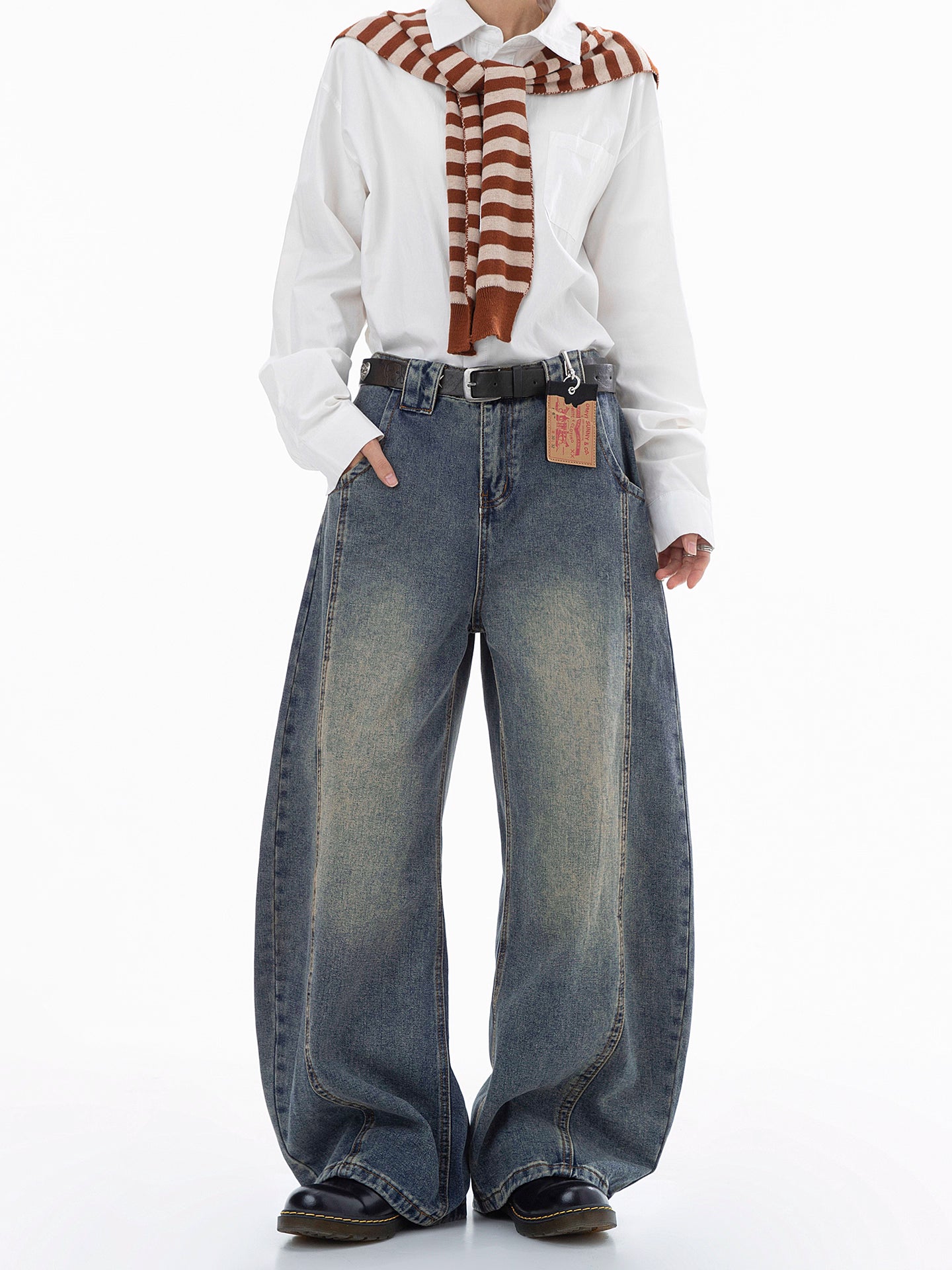 センターシーム・ワイドカーブデニム N6112