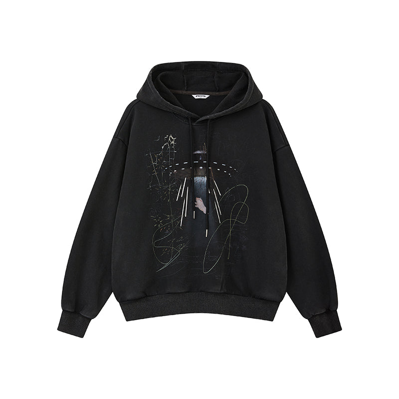 銀箔×グラフィック “ピッグ” ウォッシュフーディ N6262