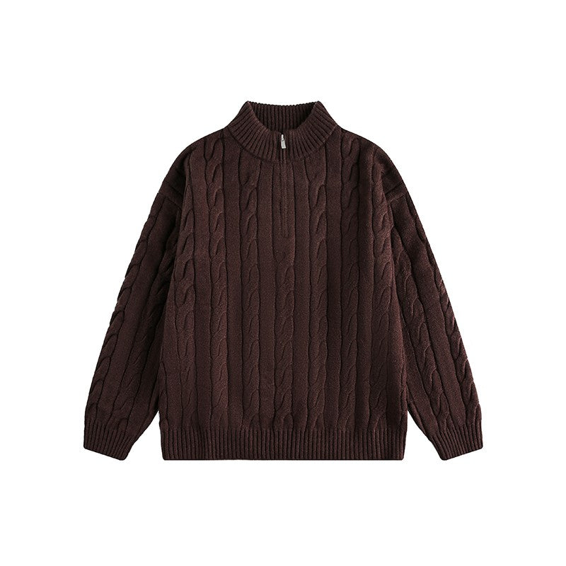 アランパターン・Vネックジップ・ニット N6107