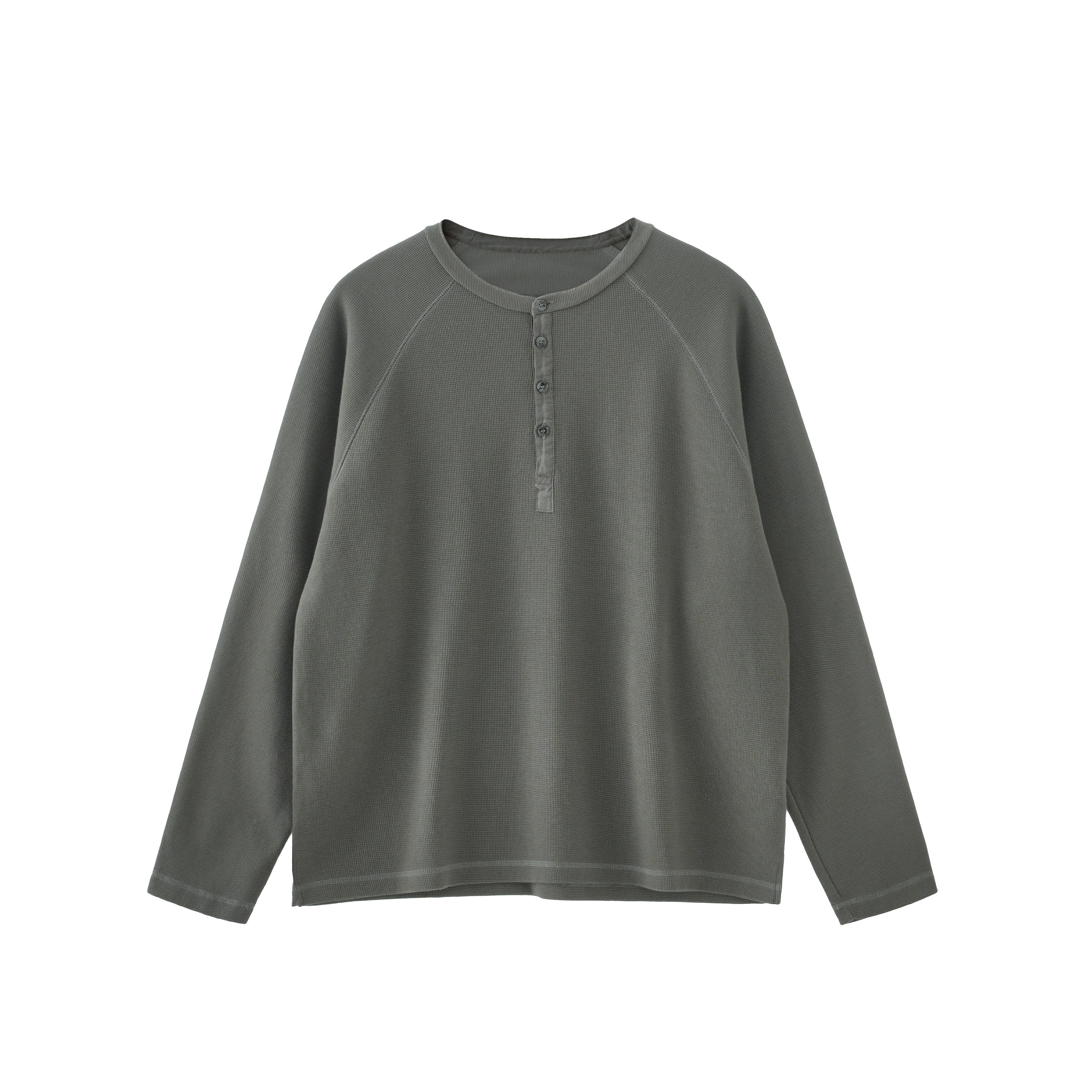 ヘンプワッフル ヘンリーネック ロングスリーブ N6529