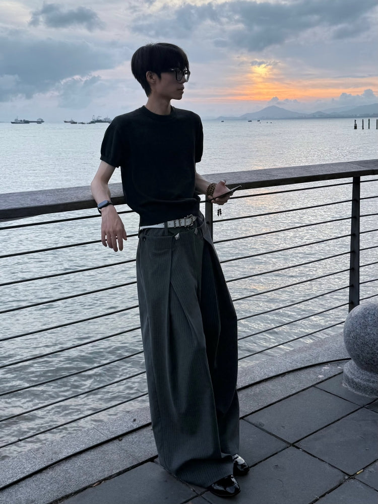 レイヤードヨーク・ツイストスネーク刺繍・ワイドパンツ N6239