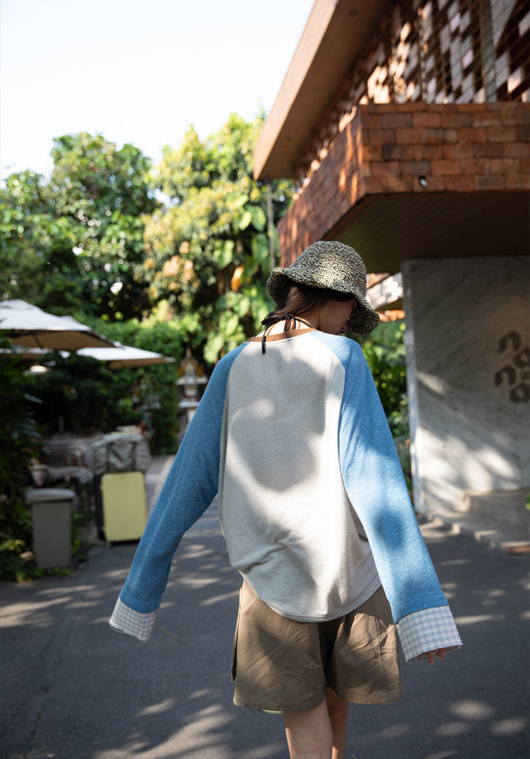 リネン混 スノーテクスチャー ラグランTシャツ N6936