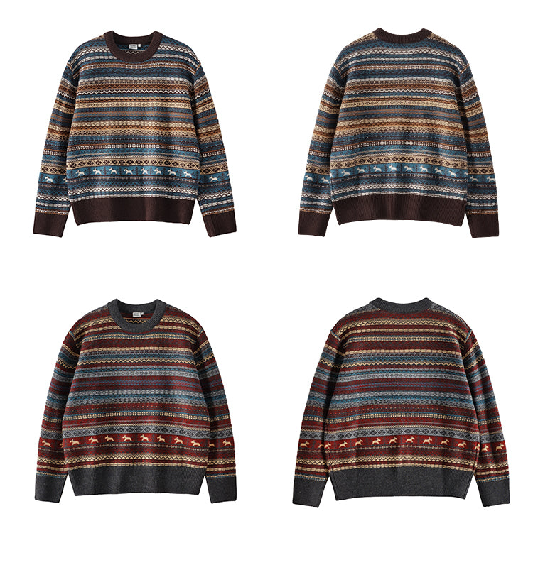 15%シープウール・フェアアイル・ジャカードニット N6225