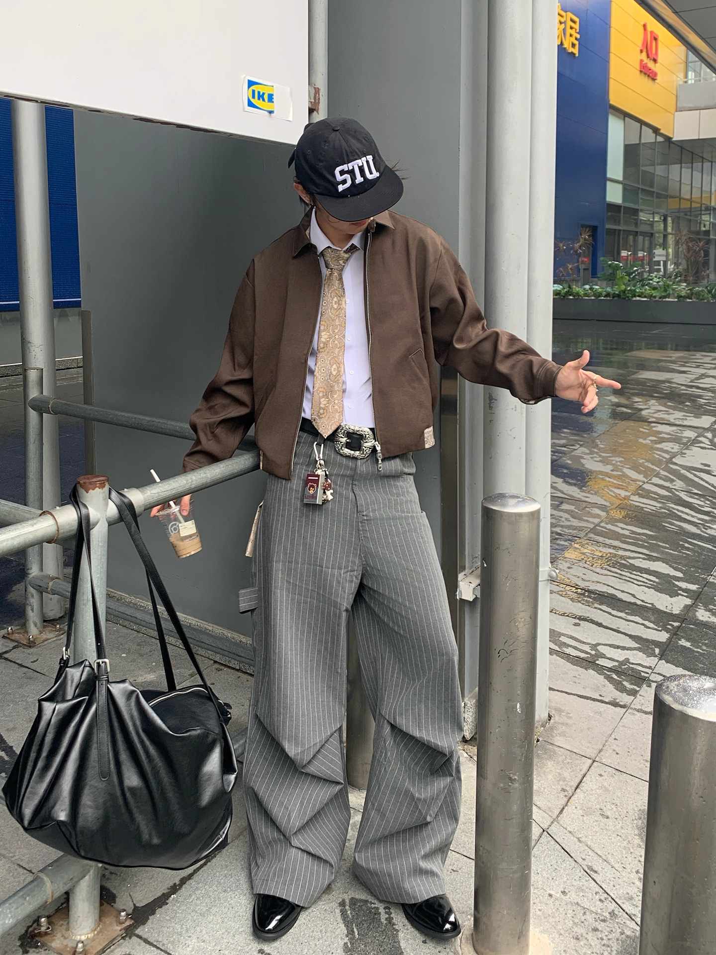 340G ピンストライプスラックス N6108