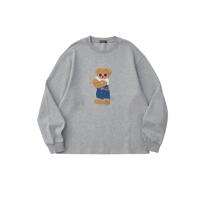 サガラ刺繍くまワッペンビッグスウェット N5932