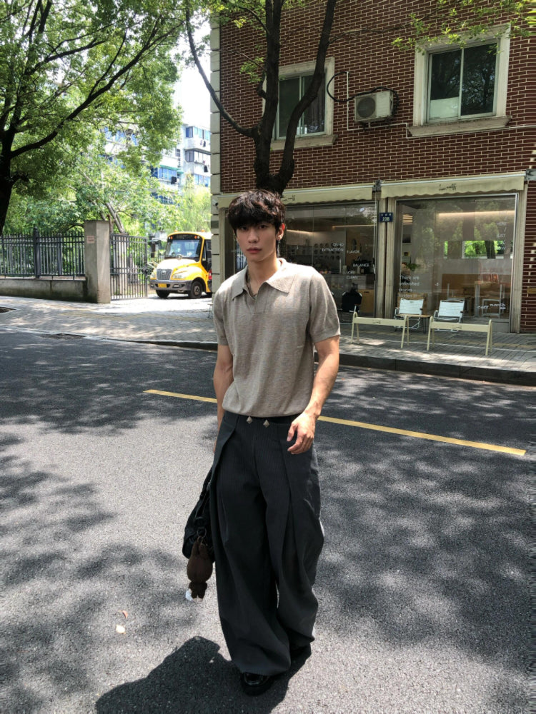 レイヤードヨーク・ツイストスネーク刺繍・ワイドパンツ N6239