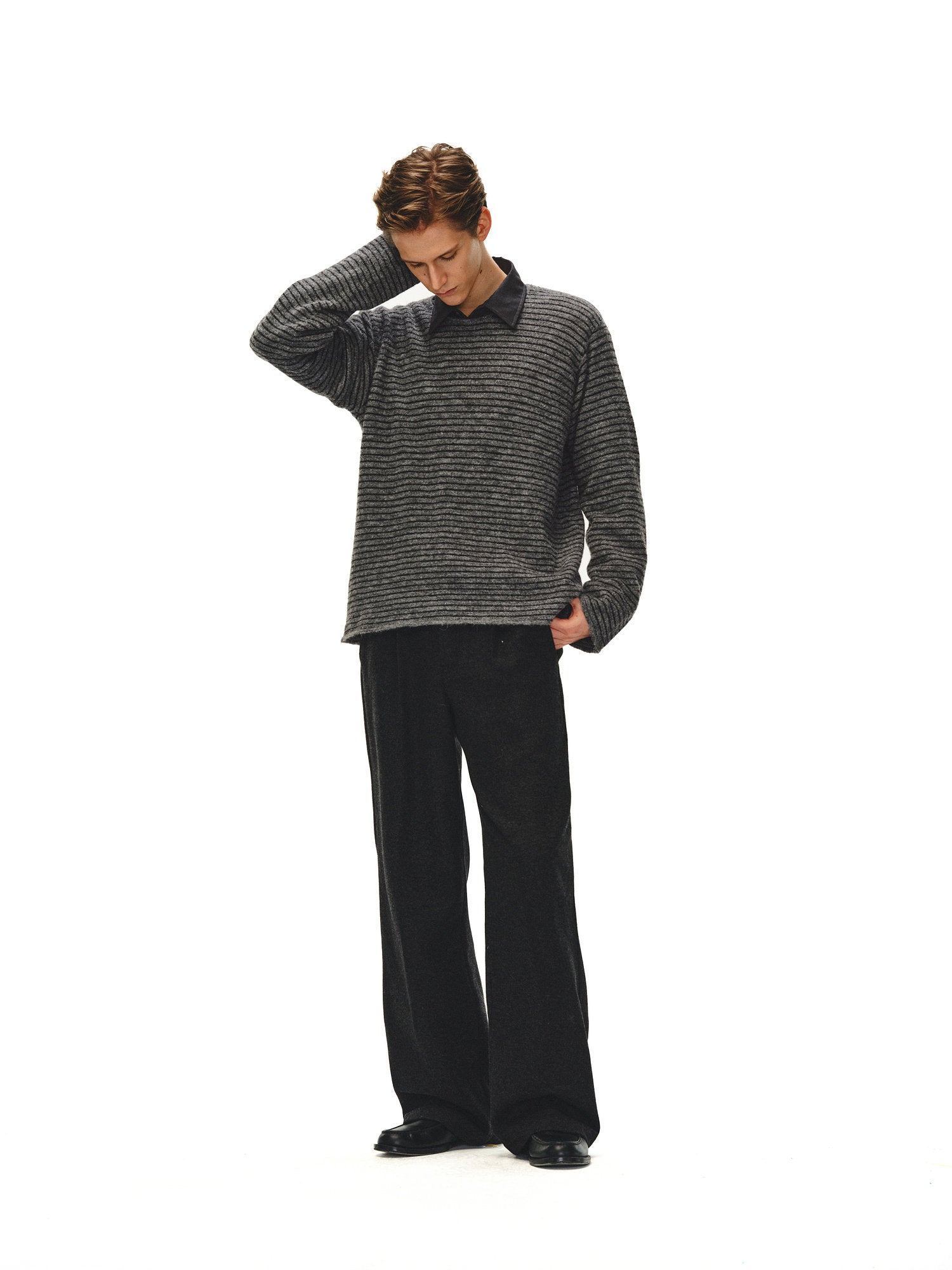 アルパカブレンド ストライプニット N6583