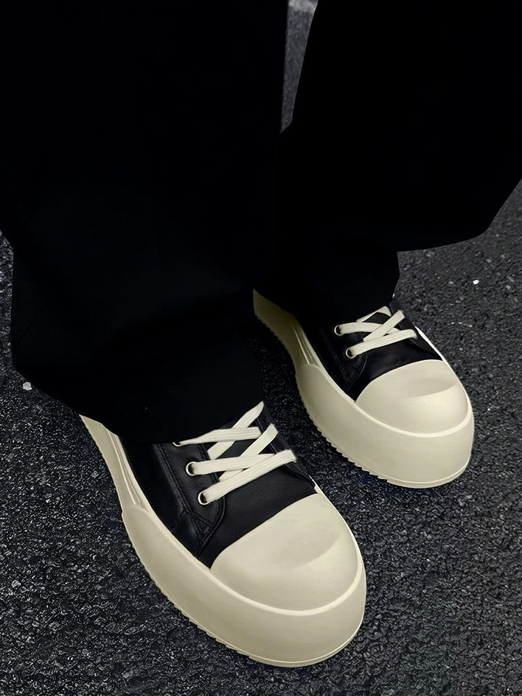 レザーアッパー 厚底ダービースニーカー N6466