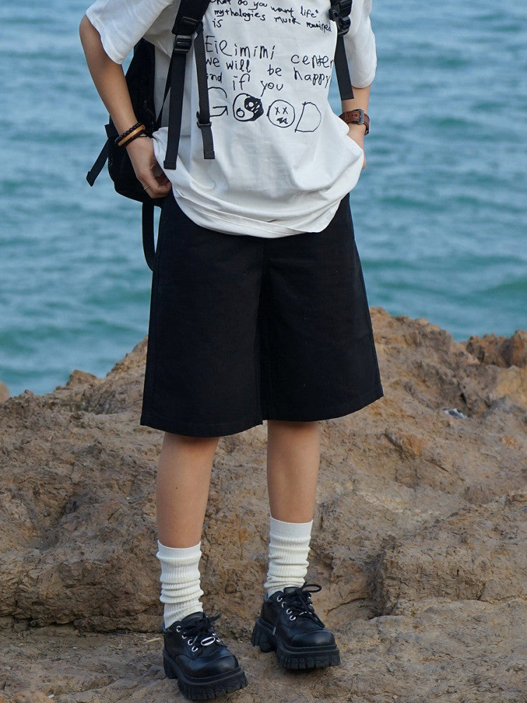 コットン ハーフレングス ワイドショーツ N6857