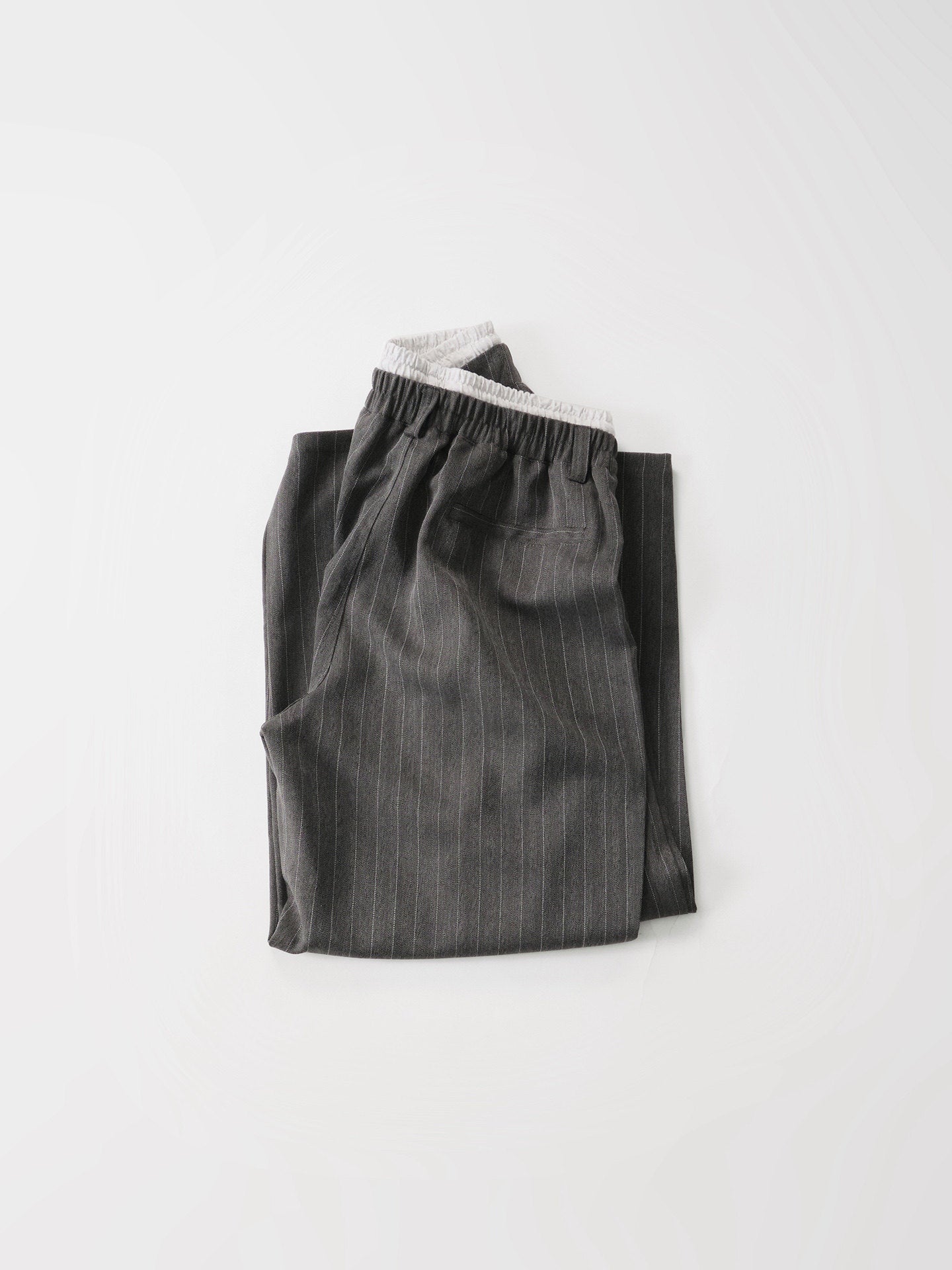 ダブルウエストストライプワイドスラックス N6747