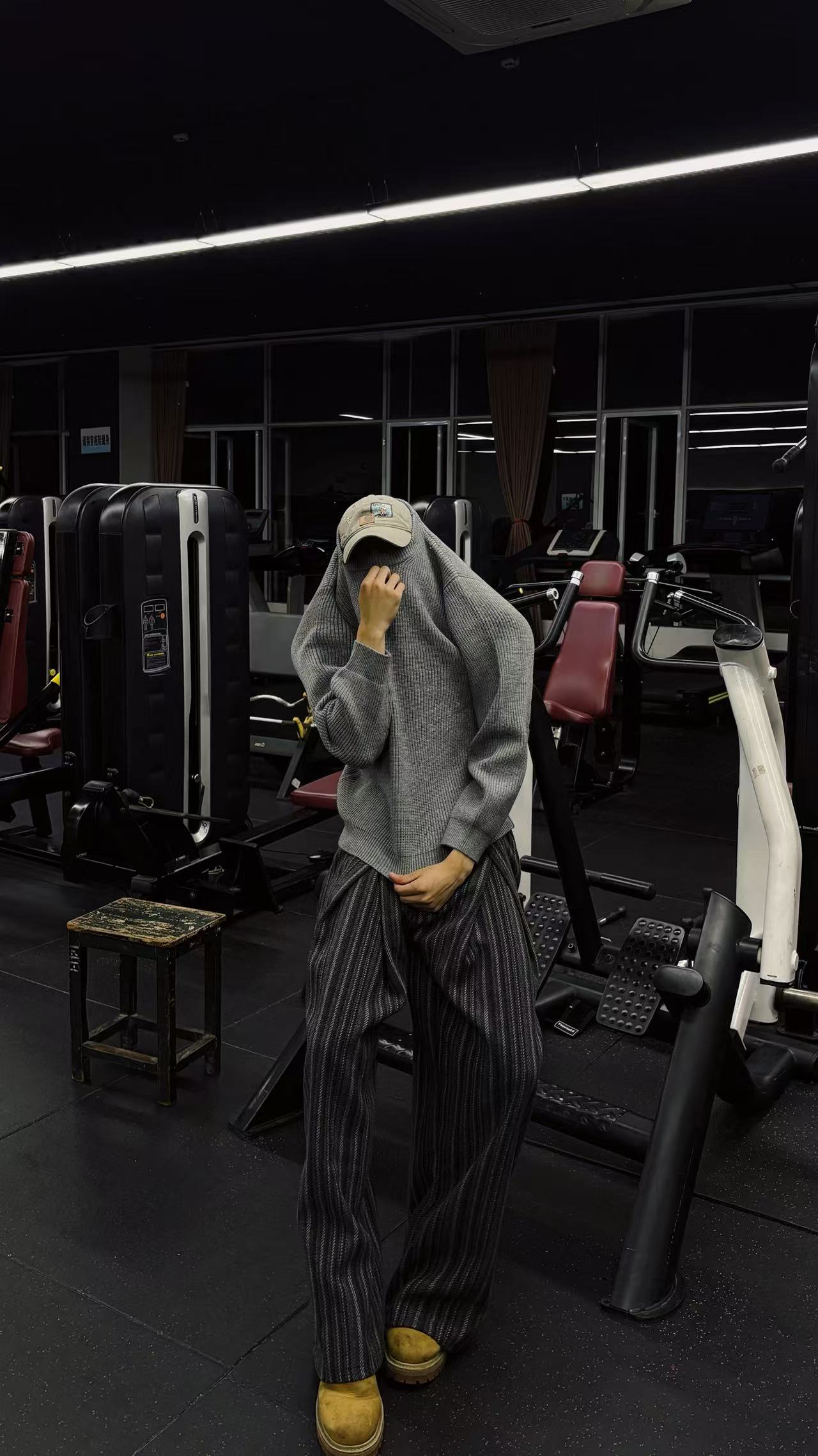 テクスチャーストライプ・ワイドストレート・トラウザーズ N6189