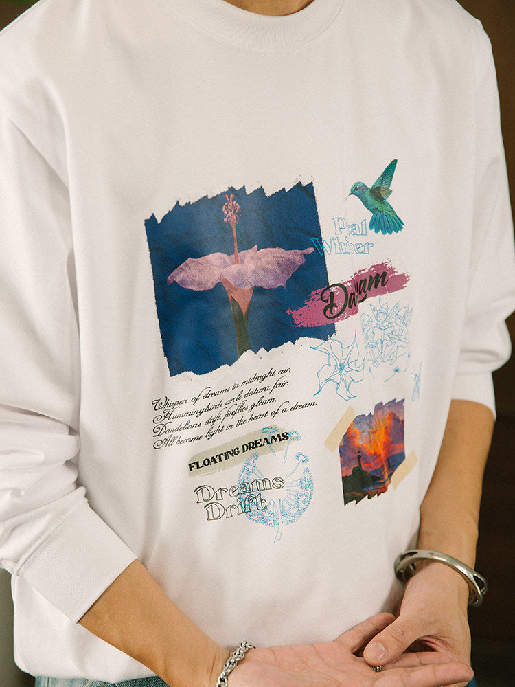 フローラドリーム アートプリント ロングスリーブT N6379