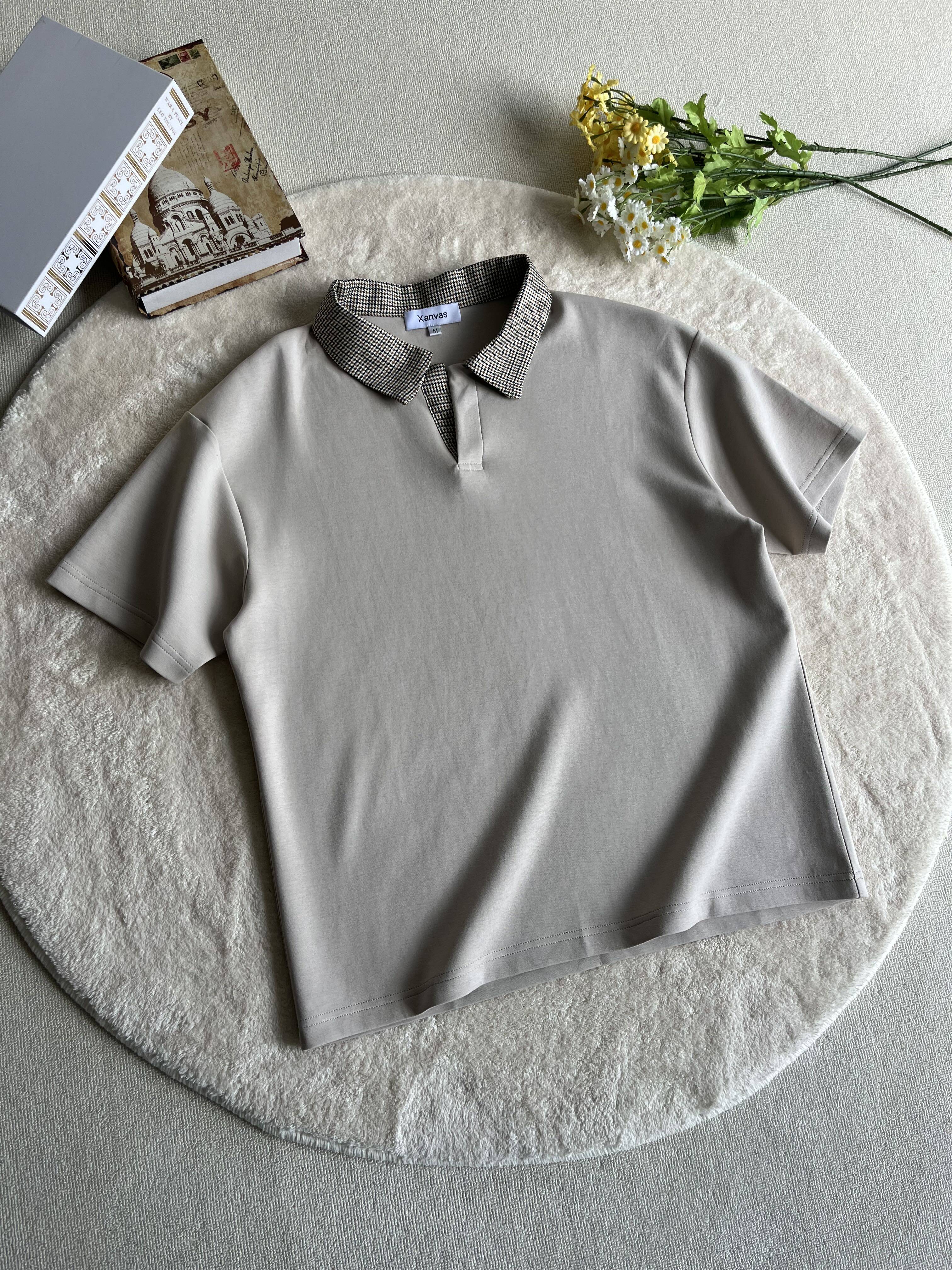 千鳥格子 切替 アイスタッチ ポロTシャツ N6834