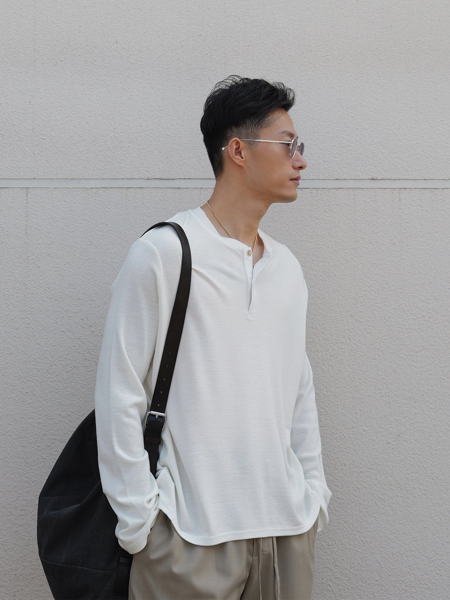 ウォッシャブルウール ヘンリーロングT N6638