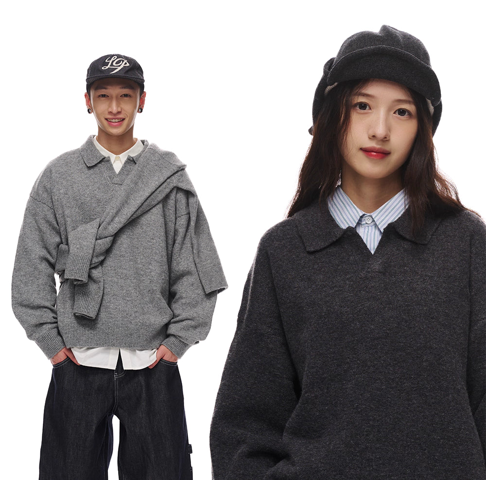 Soft Wool Long-Sleeve Skipper Polo Shirt N5726
