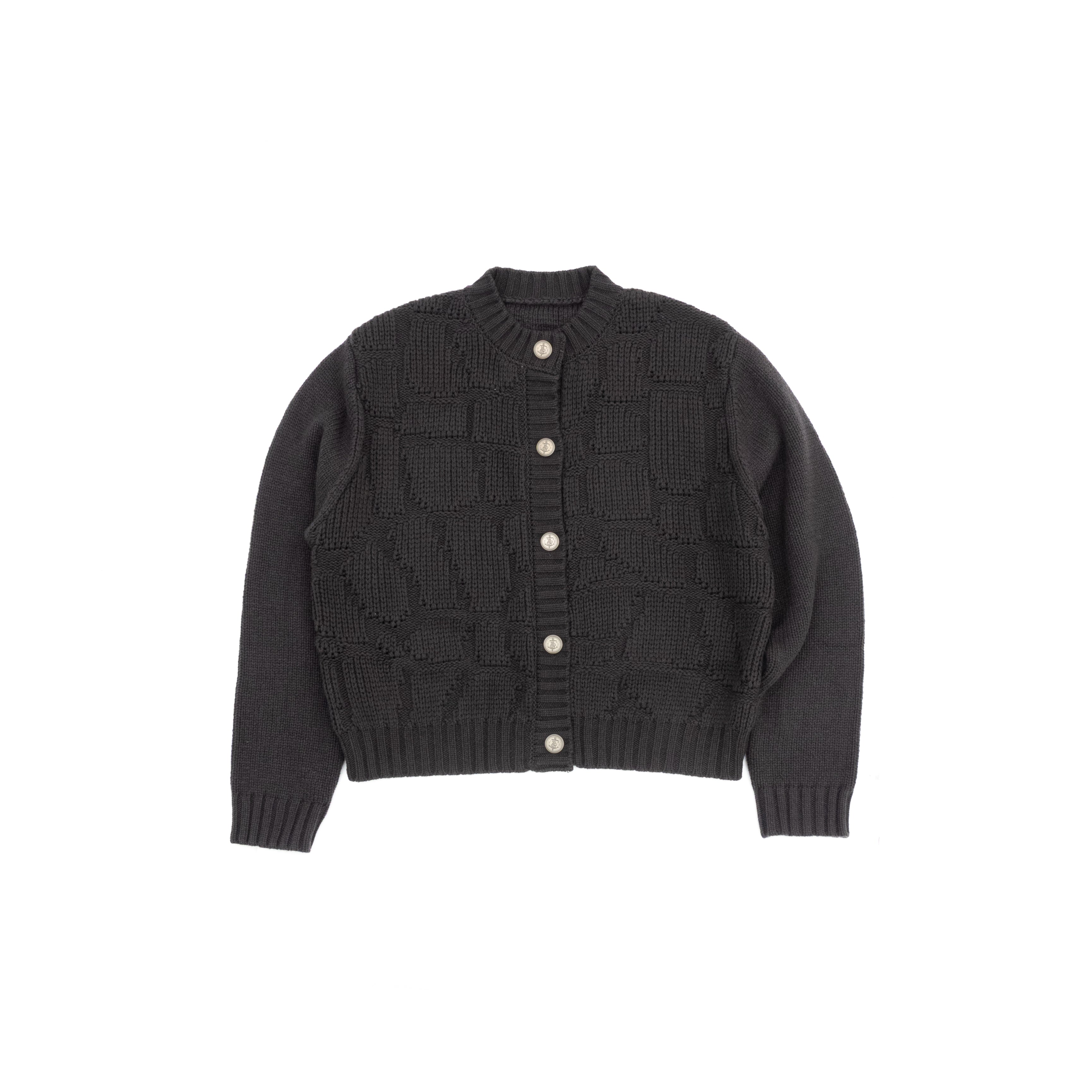 コンチョボタン・ウールブレンド・ジャカードカーディガン N6168