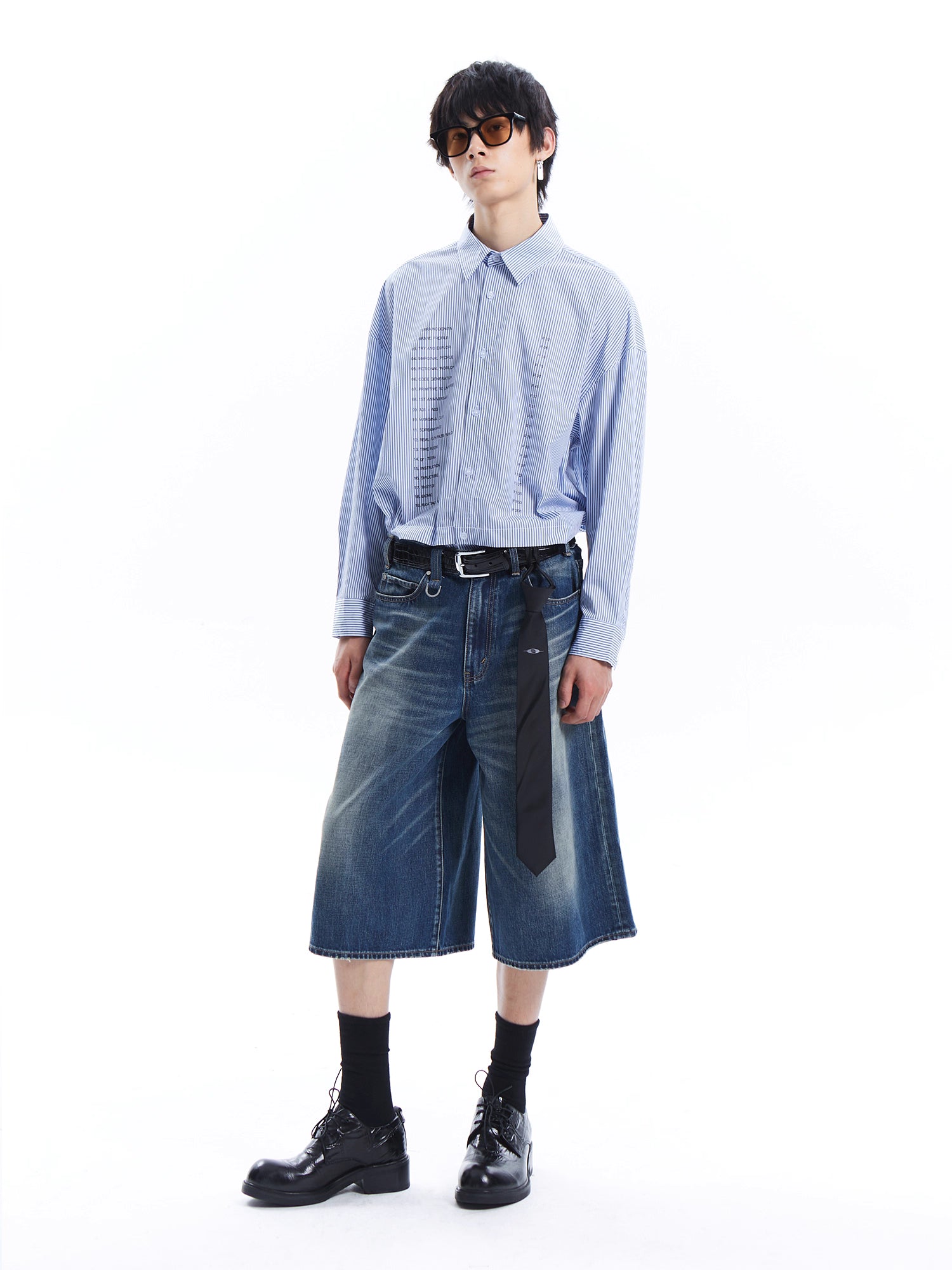 Half denim pants N5813