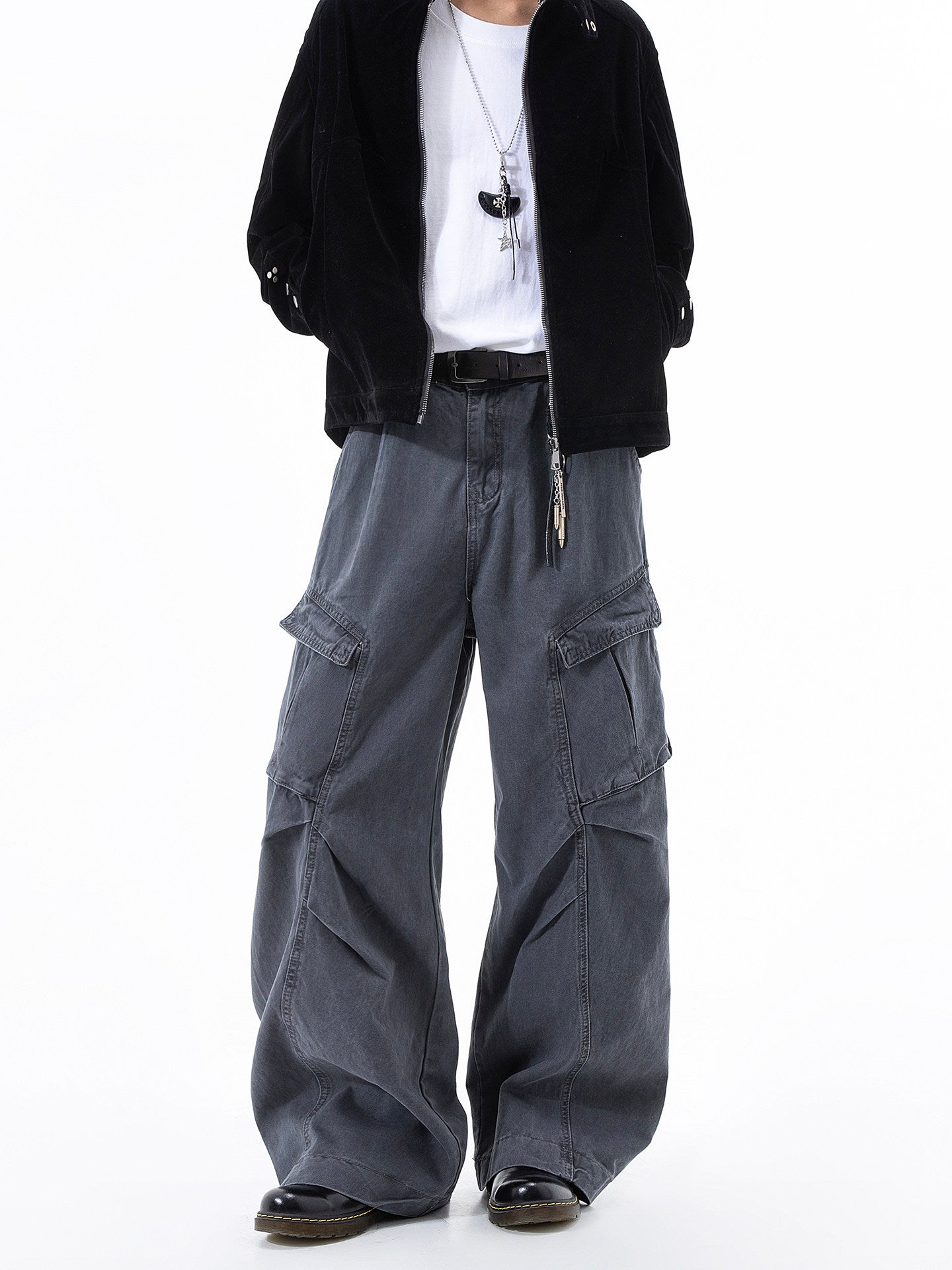 ヘビーウォッシュ ワイドストレート ワークパンツ N6330