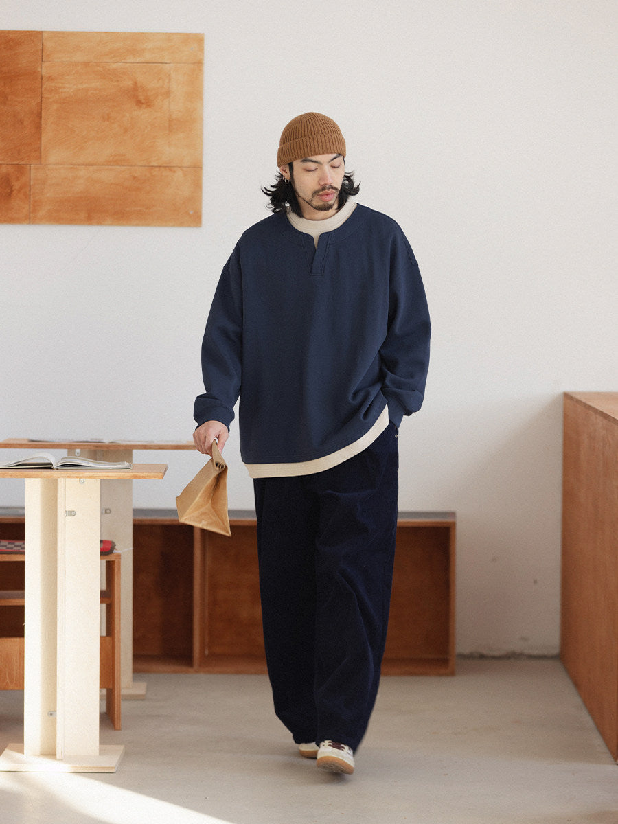 レイヤード風 ネイビースウェット N6727